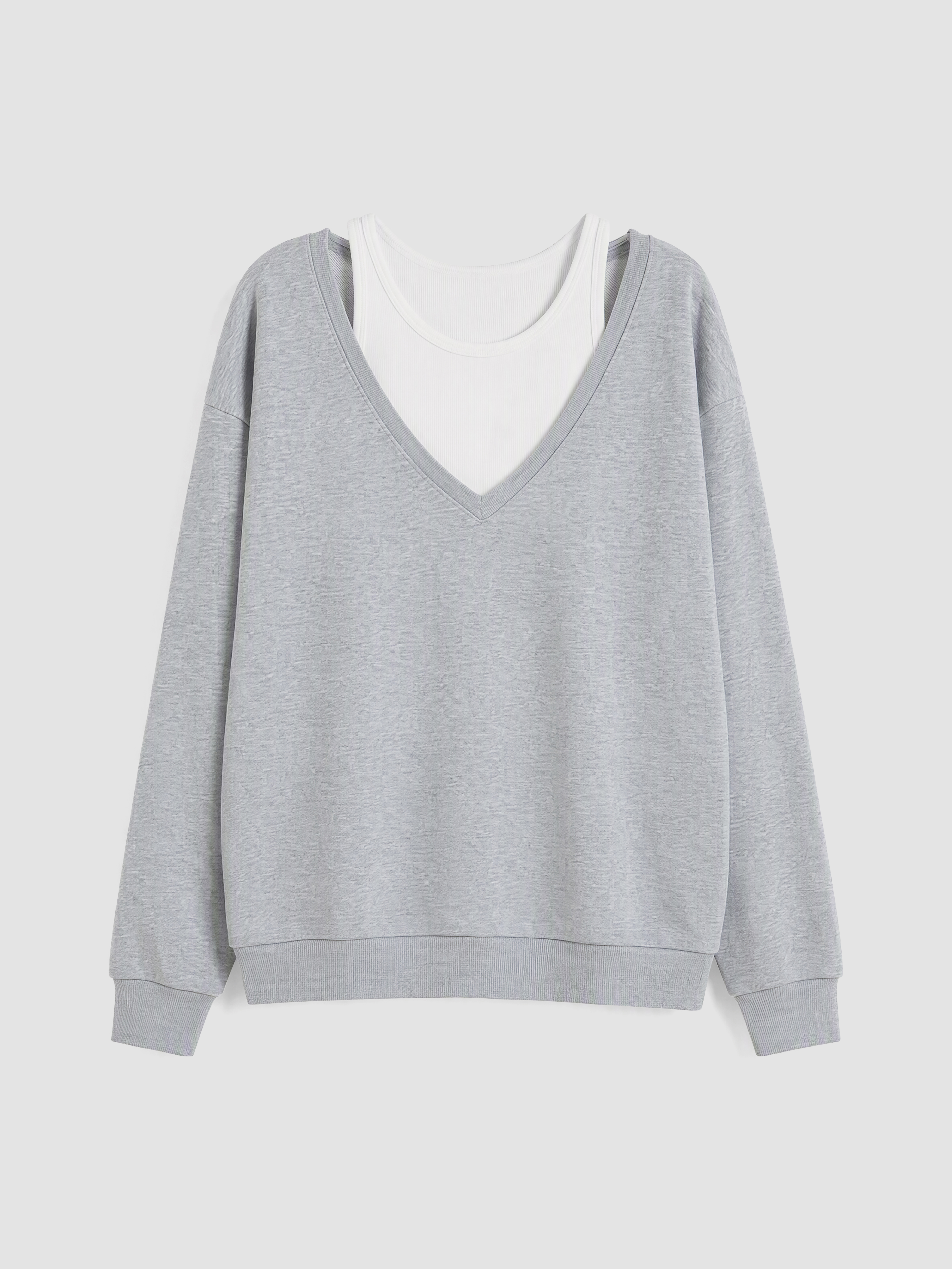 LCW Vision V Yaka Kadın Sweatshirt görsel 5