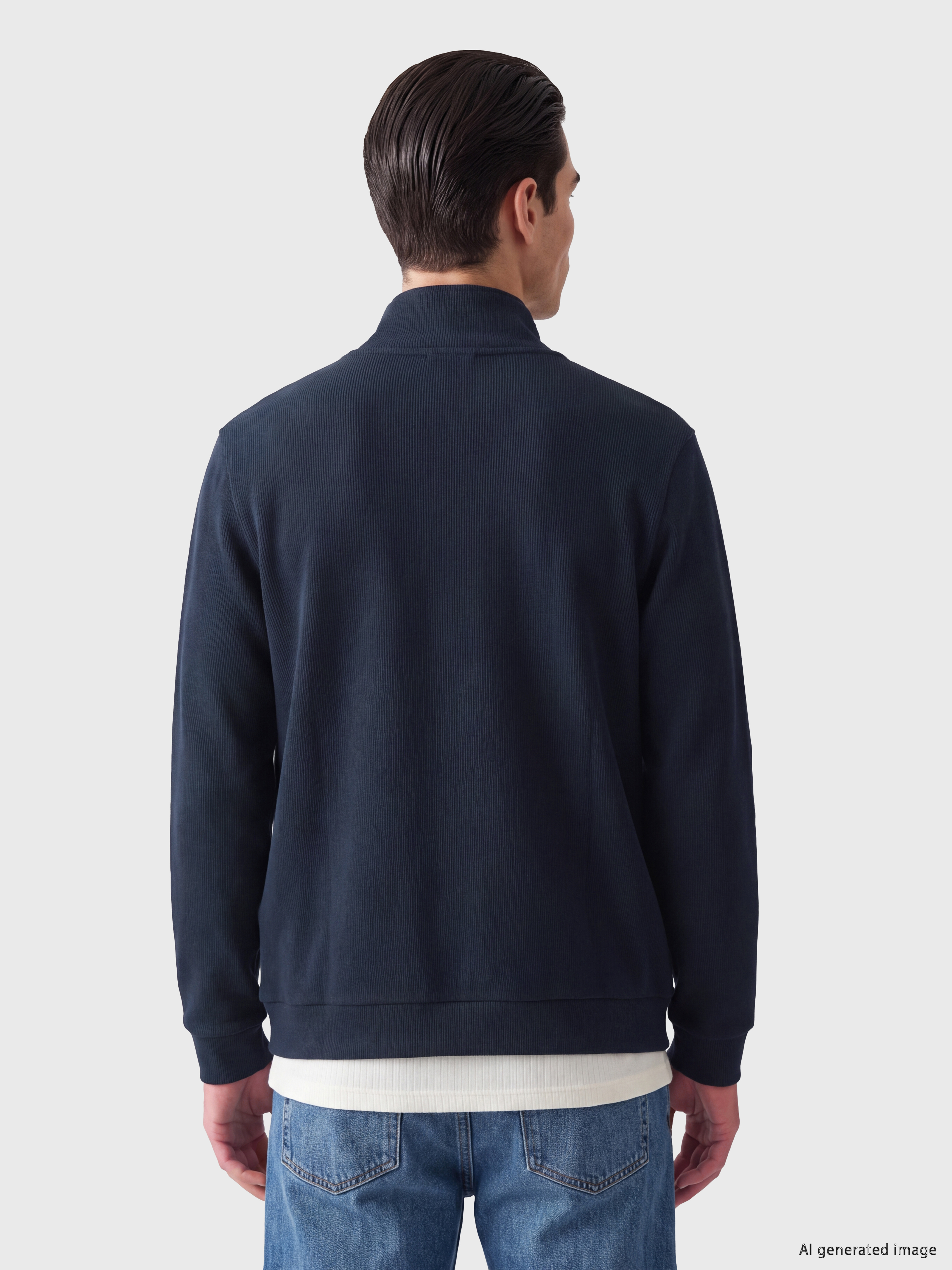 LCWAIKIKI Classic Dik Yaka Erkek Fermuarlı Sweatshirt görsel 3
