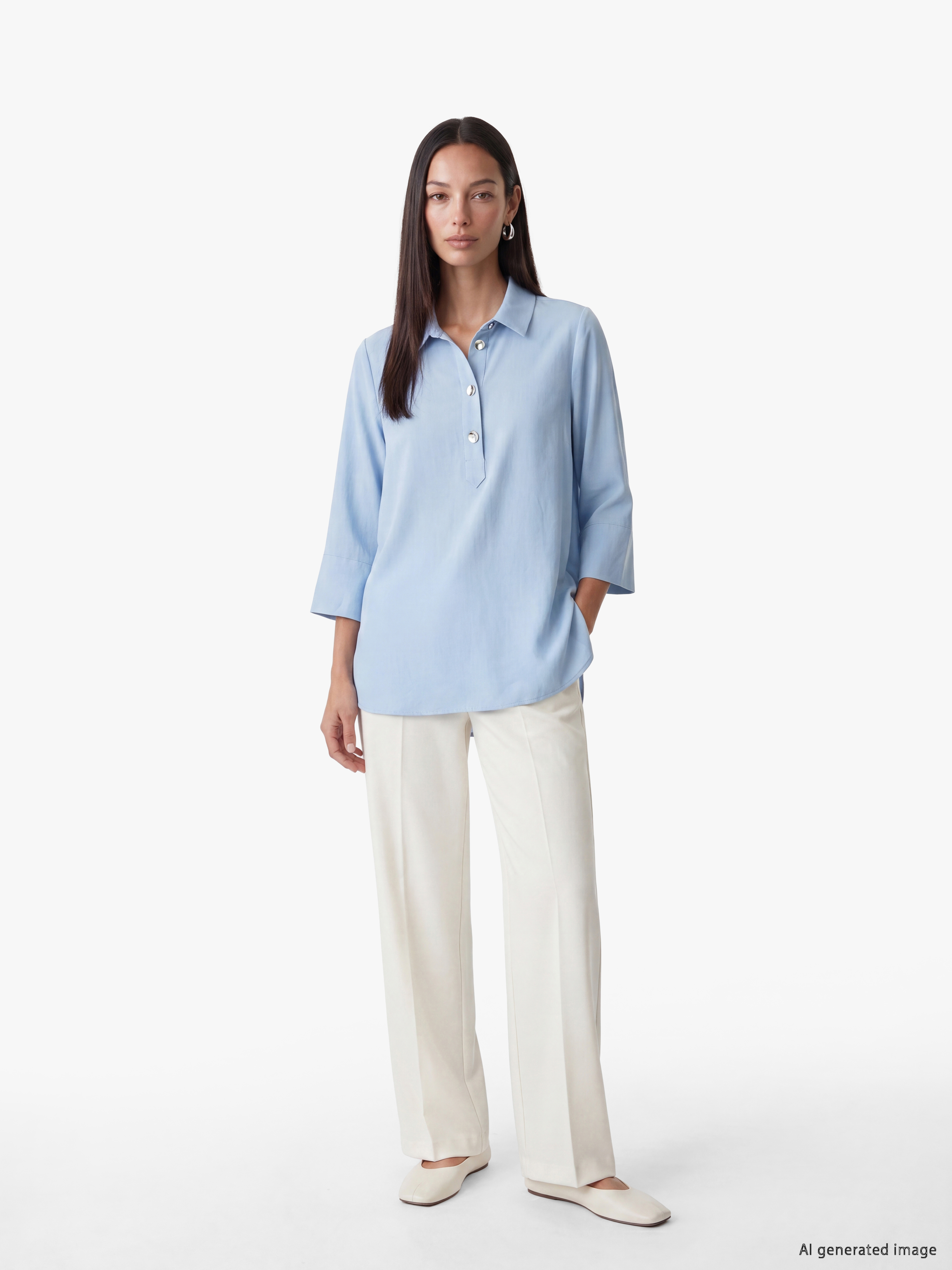 LCW EVERYDAY Oversize Kadın Gömlek Tunik görsel 2