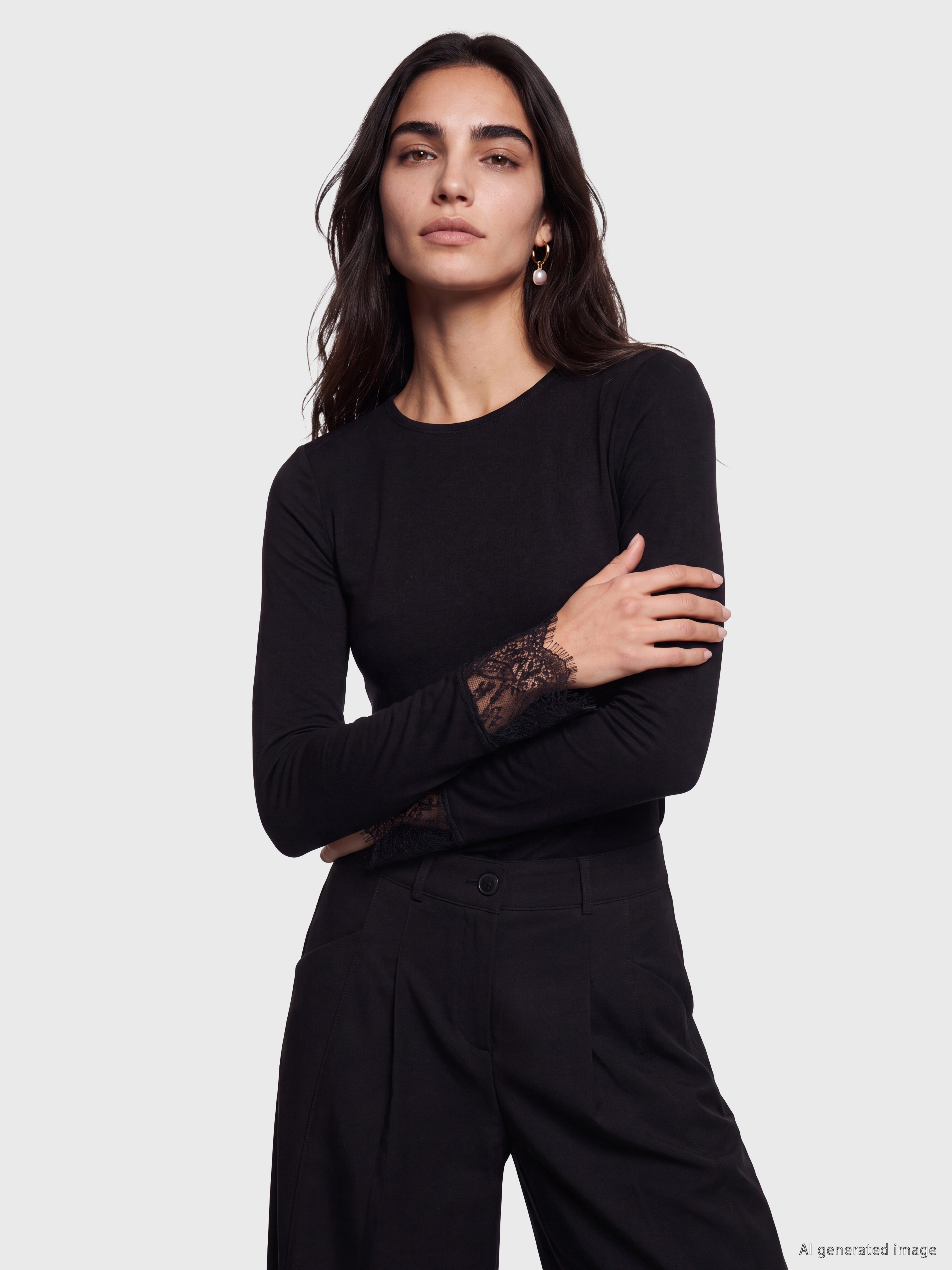 LCW Vision Bisiklet Yaka Dantel Detaylı Kadın Body