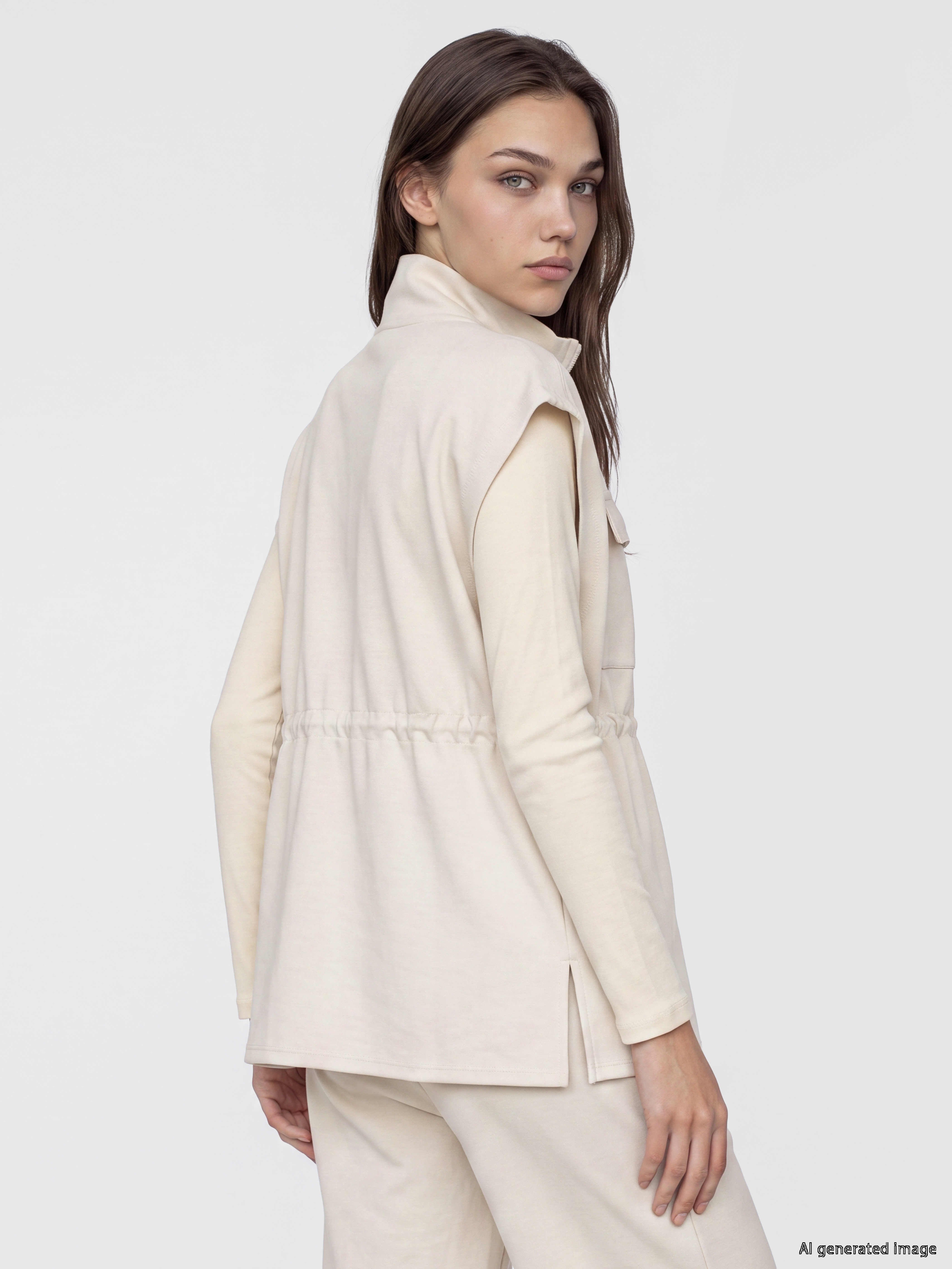 LCW Modest Dik Yaka Soft Touch Kadın Yelek görsel 4