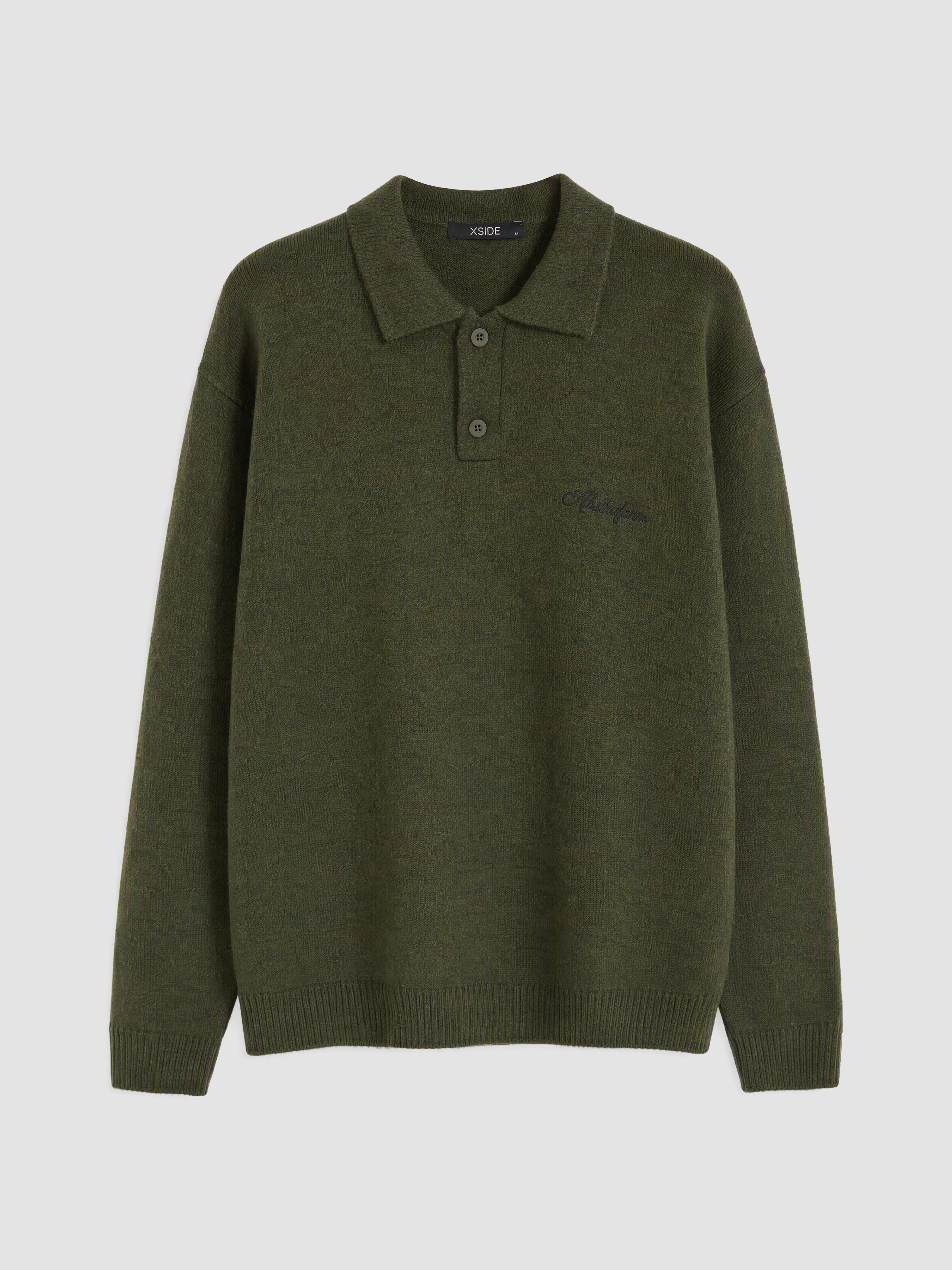 XSIDE Polo Yaka Nakışlı Erkek Kazak