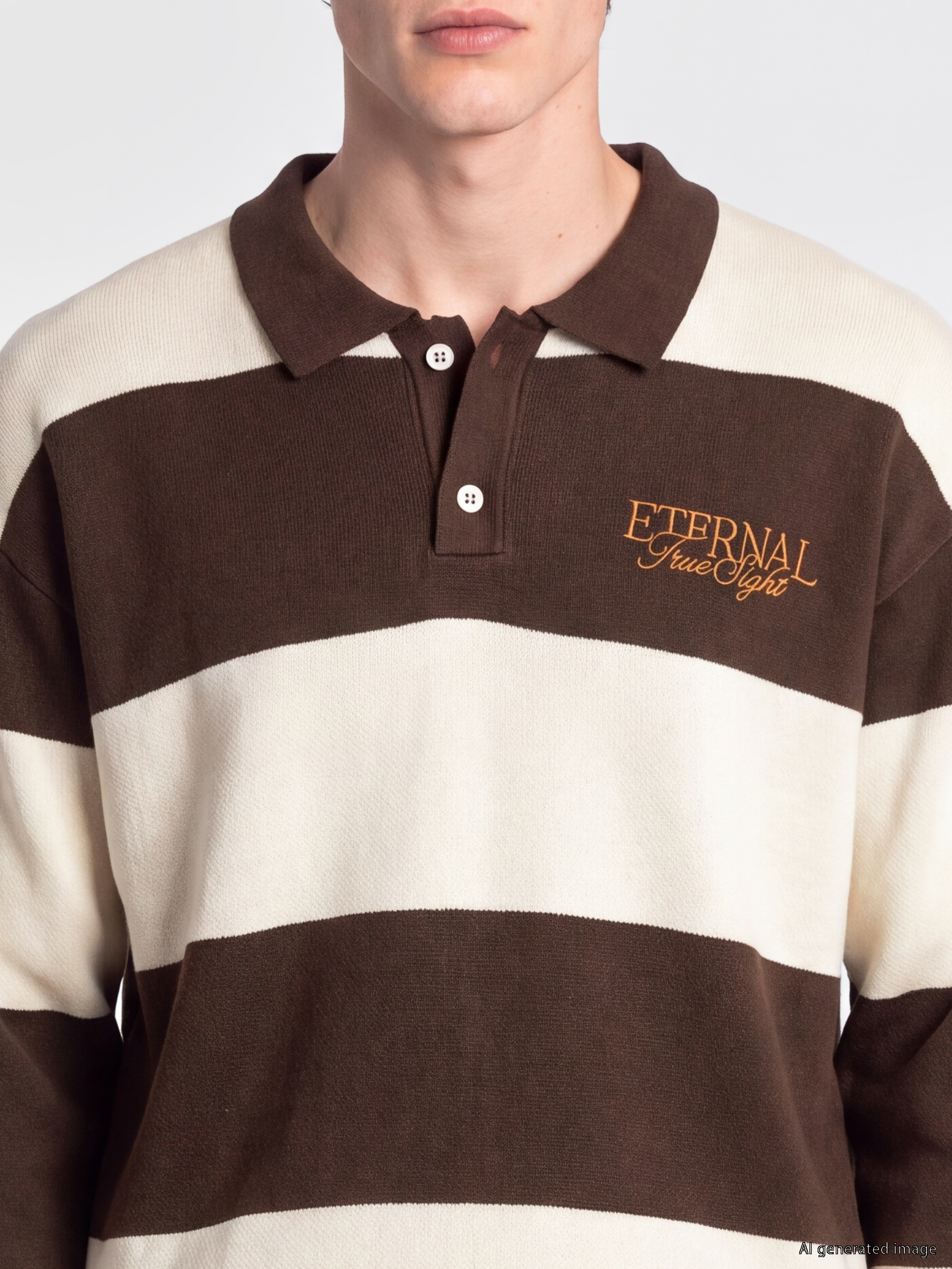 XSIDE Polo Yaka Nakışlı Erkek Triko Kazak görsel 2