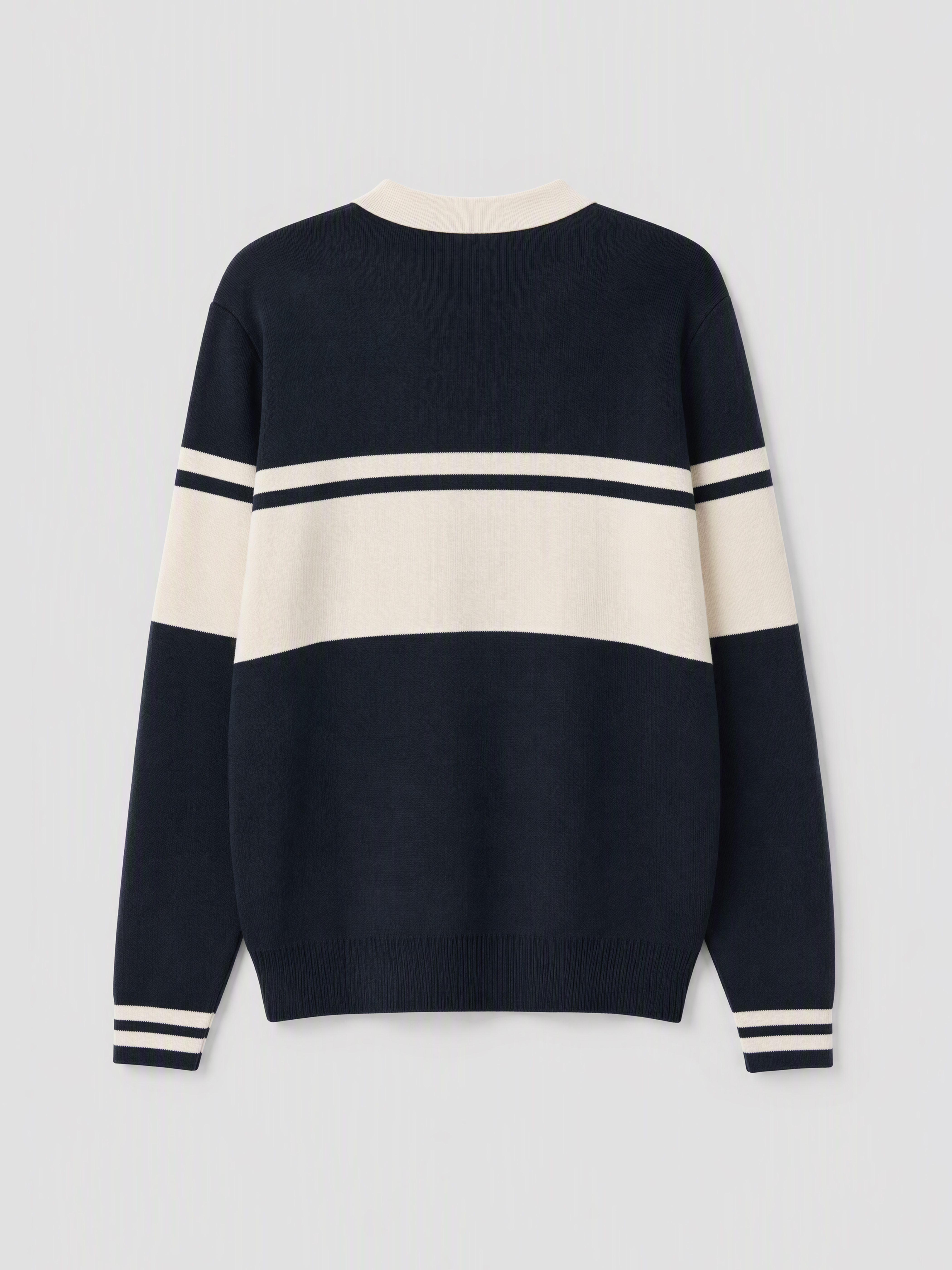XSIDE Polo Yaka Renk Bloklu Erkek Triko Kazak görsel 6