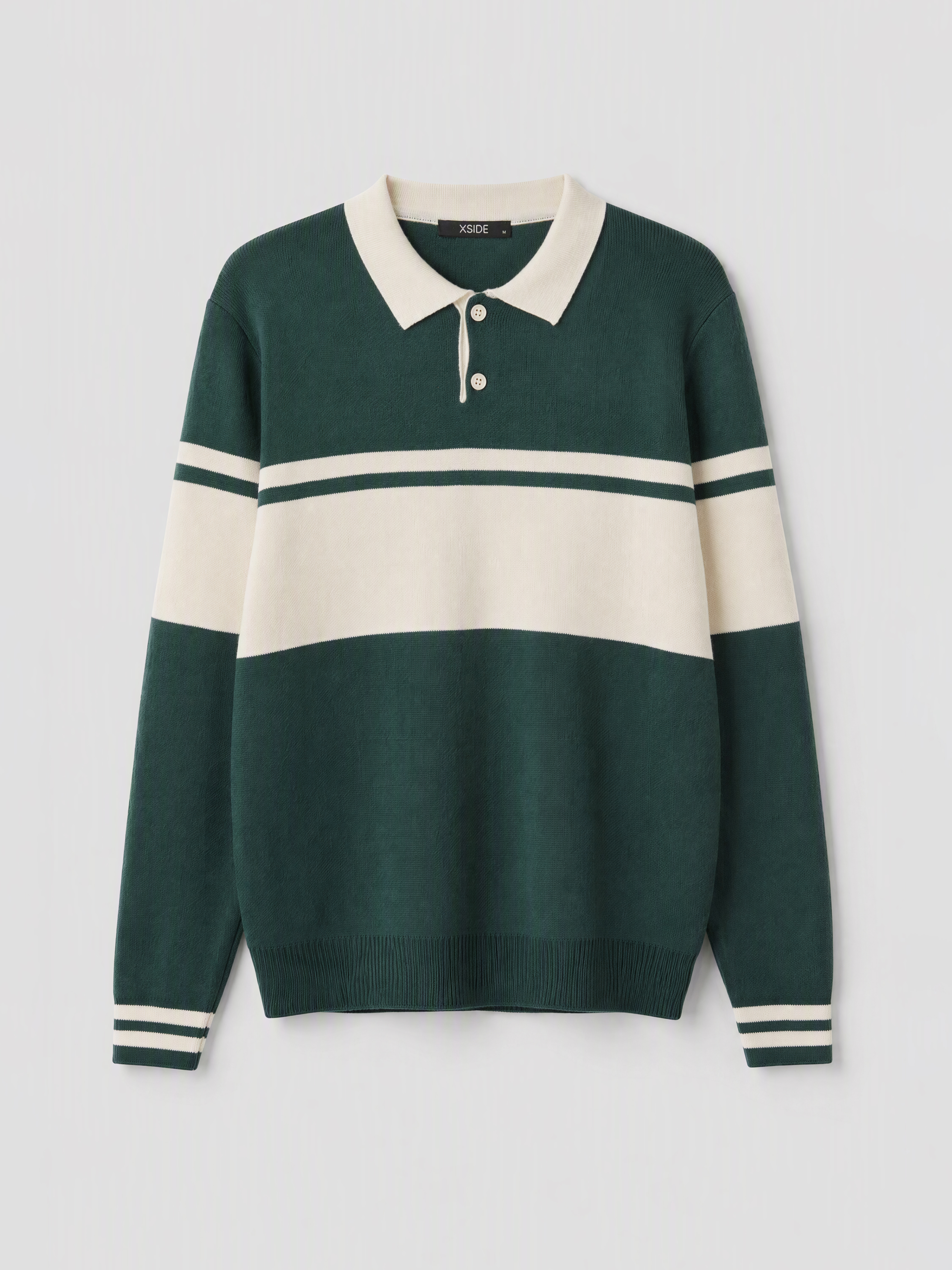 XSIDE Polo Yaka Renk Bloklu Erkek Triko Kazak görsel 5