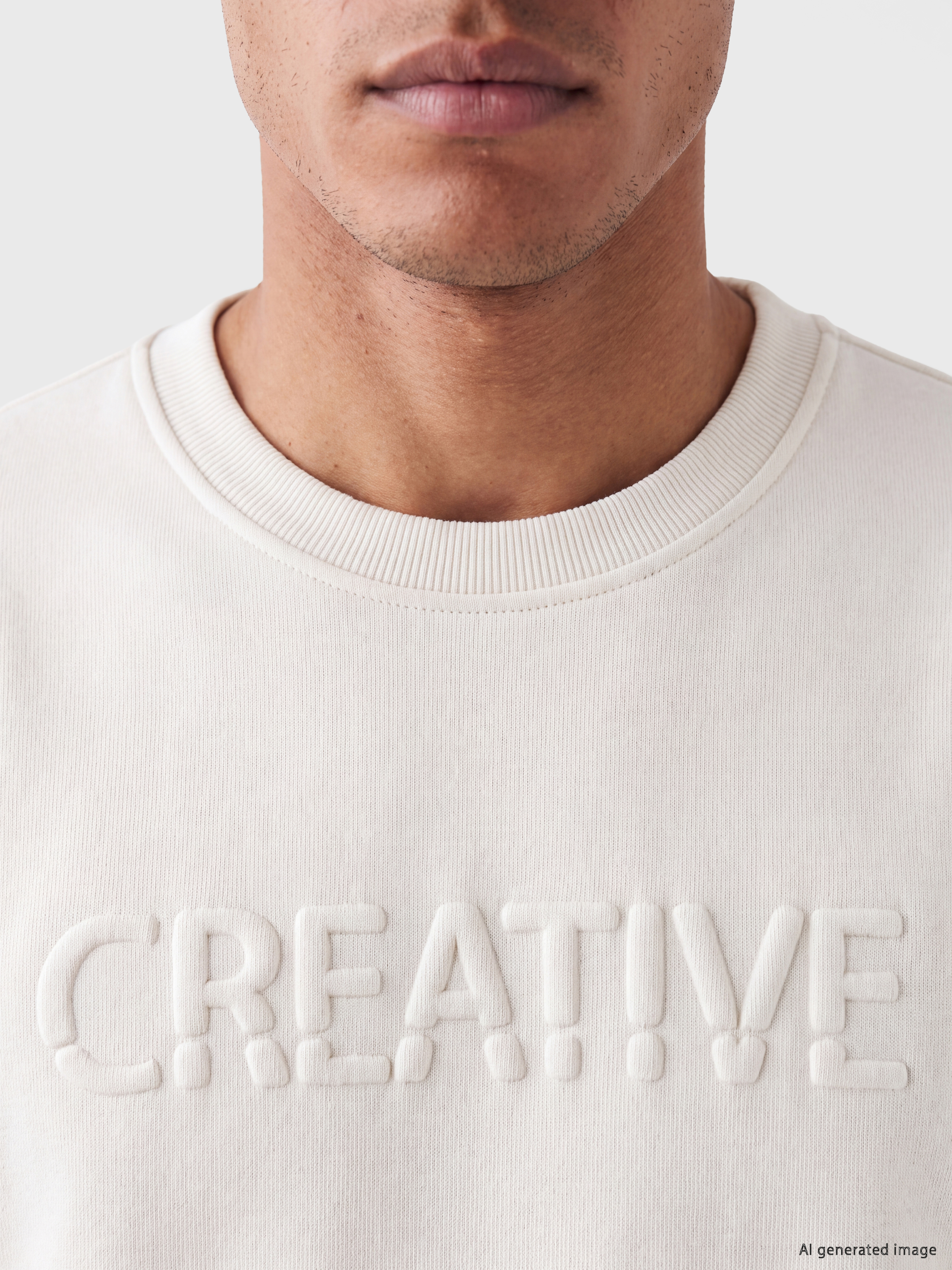 LCW Vision Bisiklet Yaka Baskılı Erkek Kalın Sweatshirt görsel 3