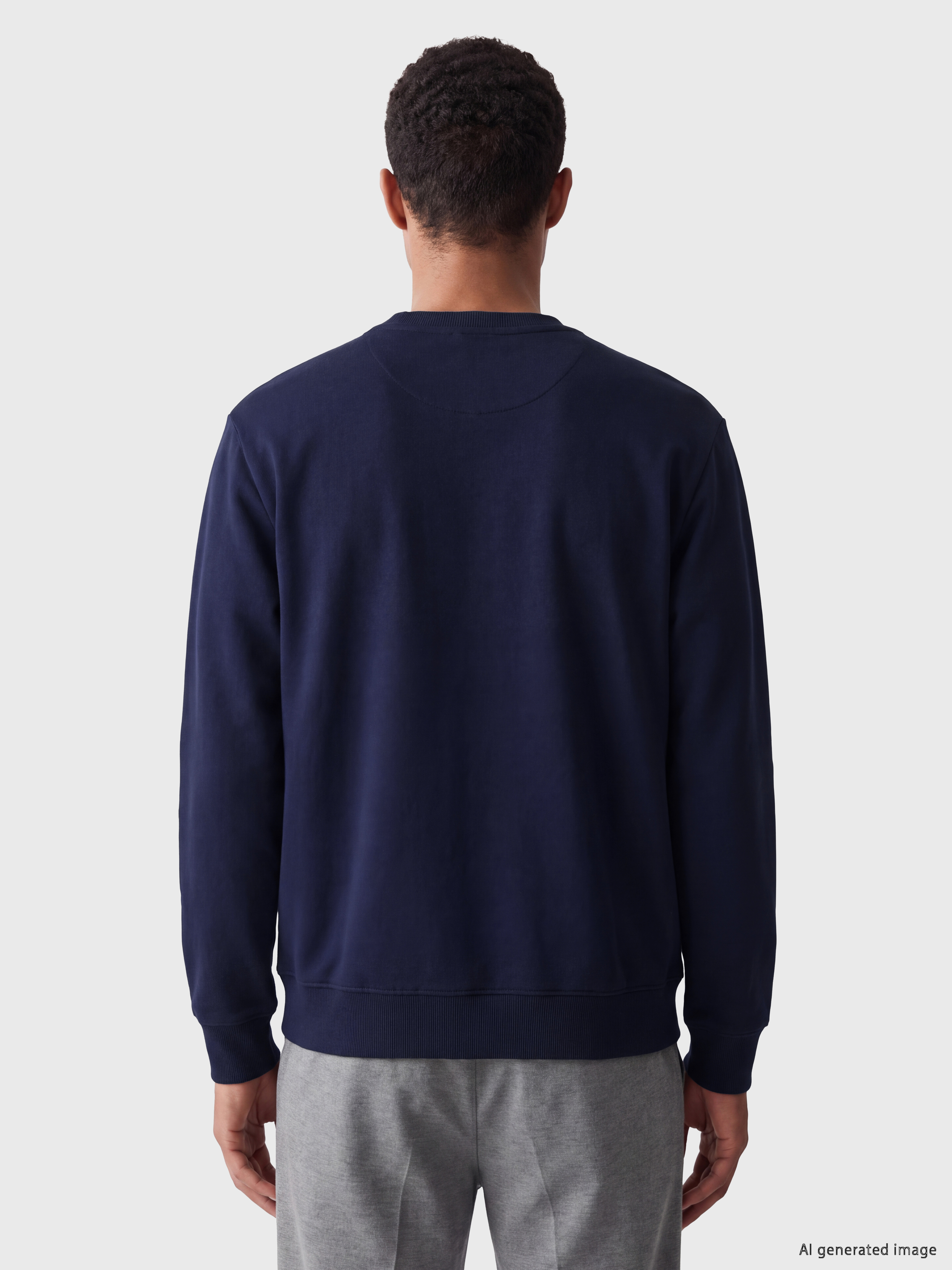 LCW Vision Bisiklet Yaka Baskılı Erkek Kalın Sweatshirt görsel 3