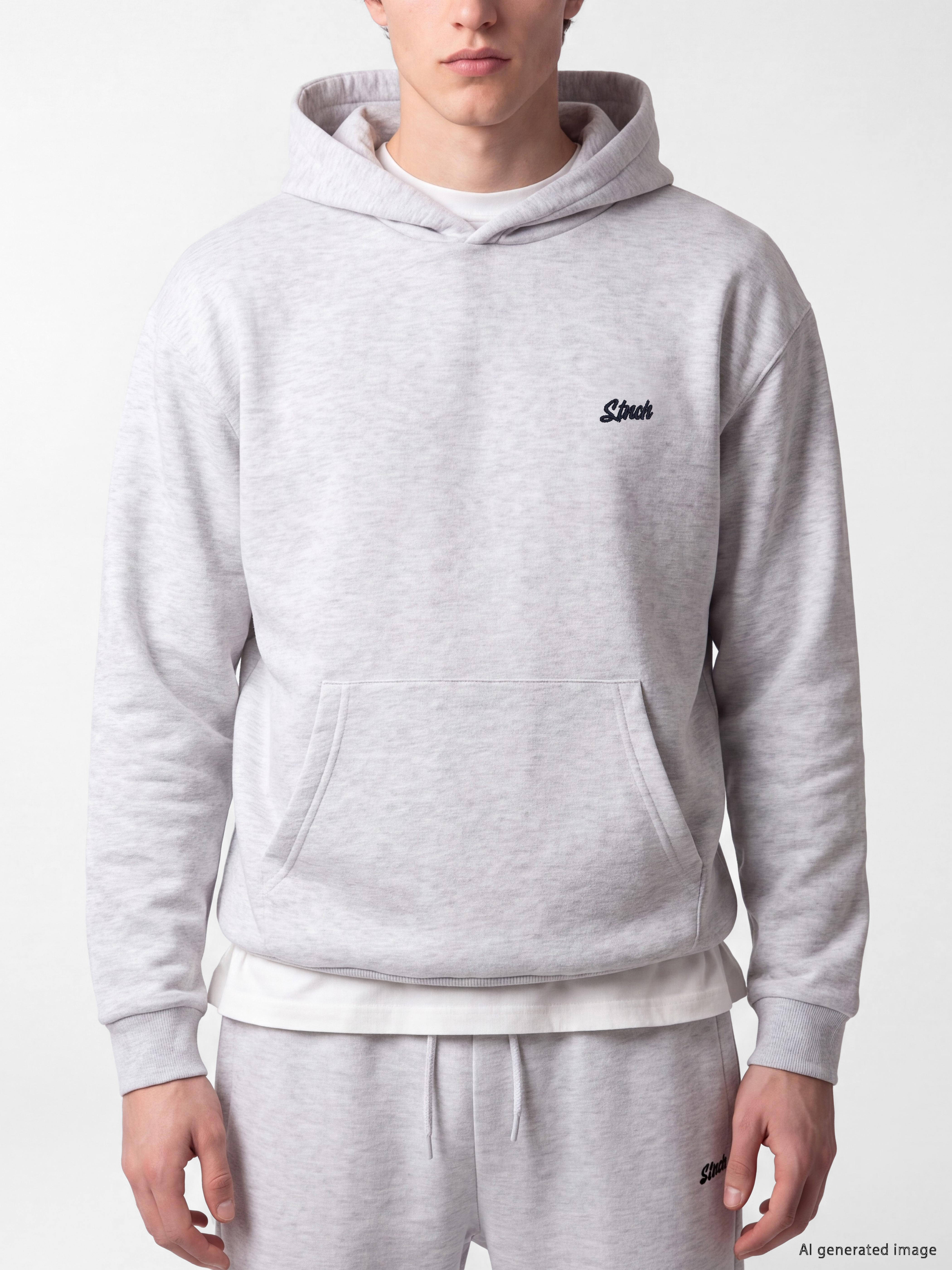 XSIDE Kapüşonlu Nakışlı Erkek Hoodie görsel 3