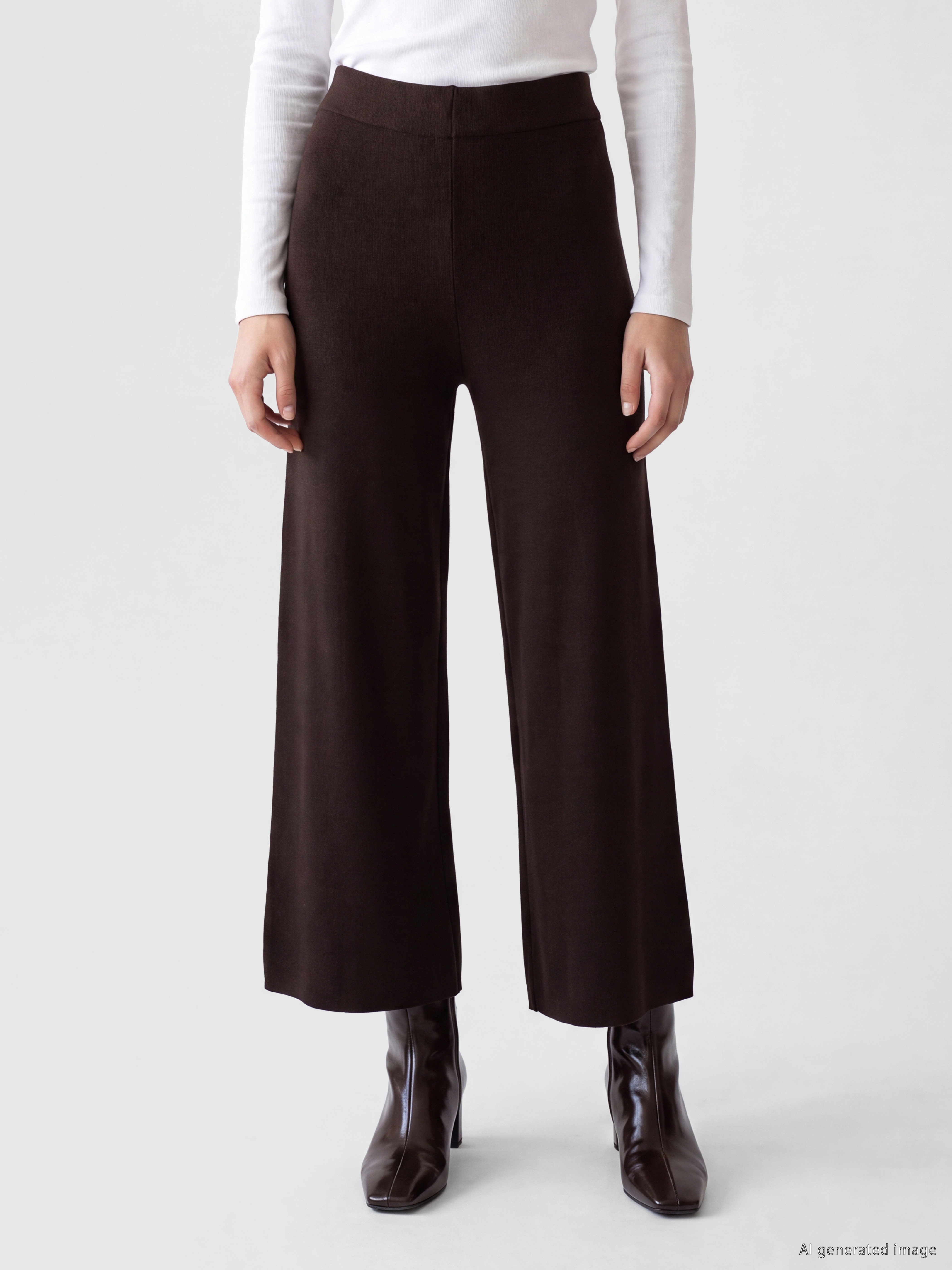 LCW Modest Beli Lastikli Kadın Triko Pantolon görsel 2
