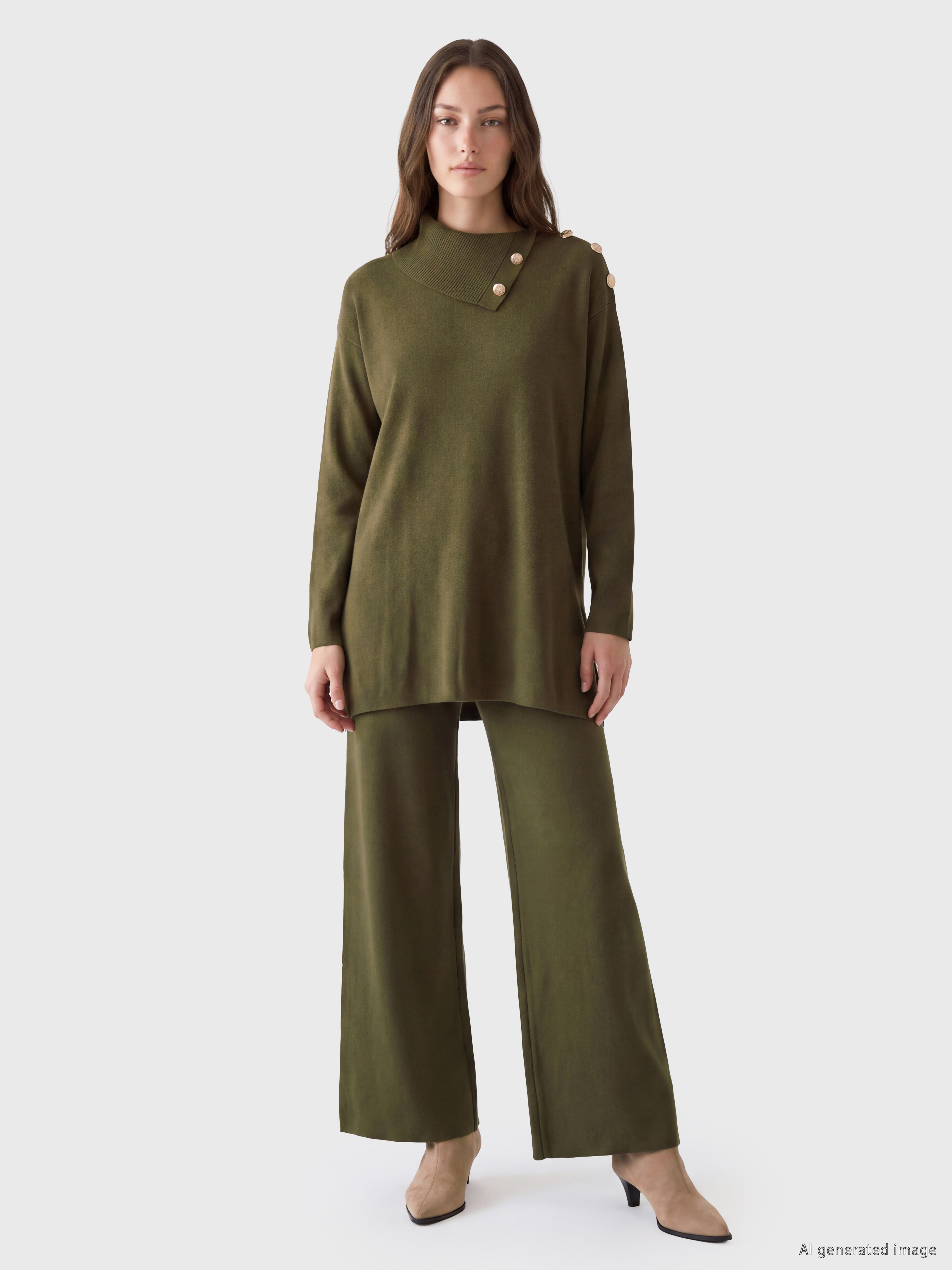 LCW Modest Beli Lastikli Kadın Triko Pantolon