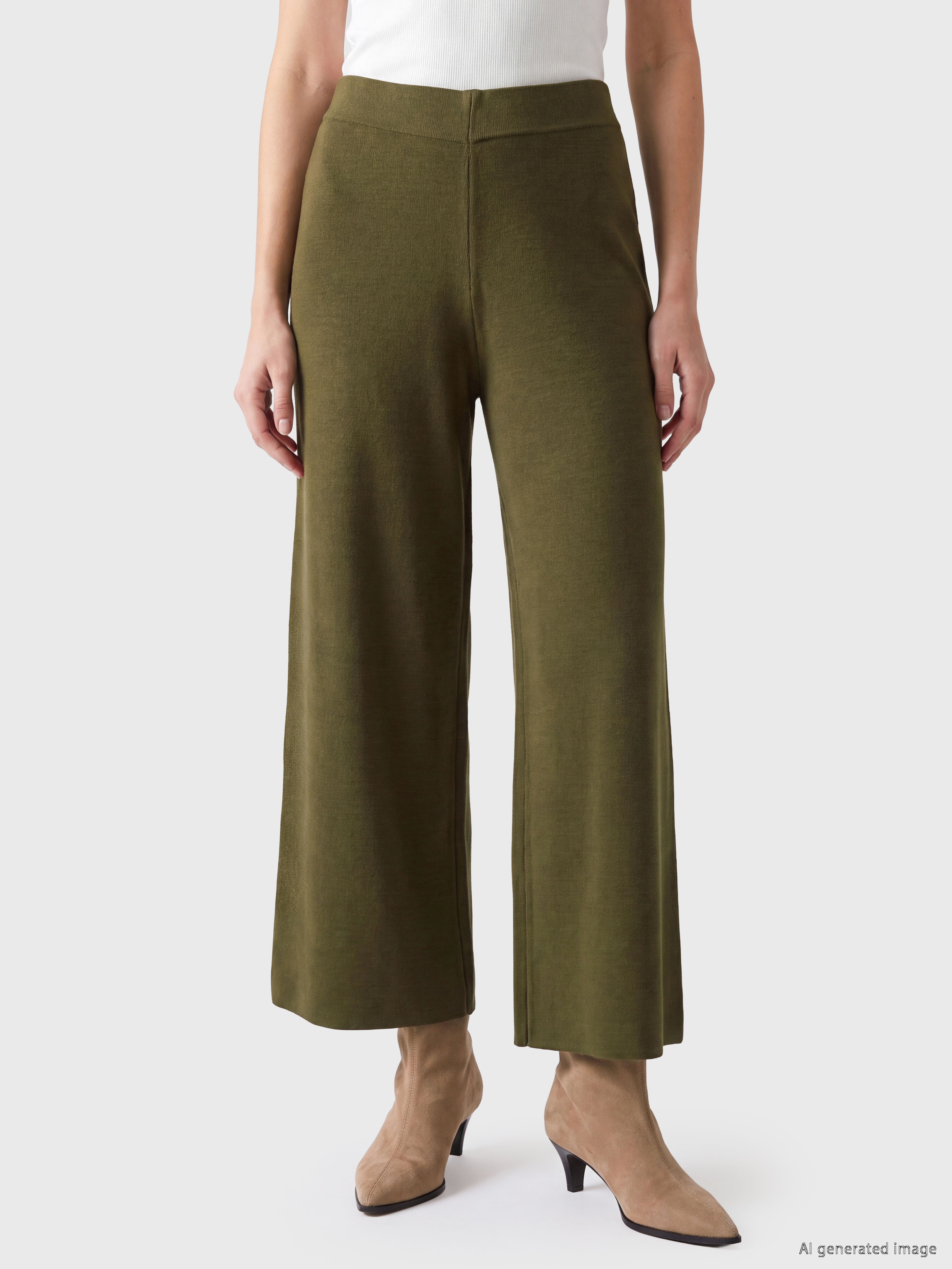 LCW Modest Beli Lastikli Kadın Triko Pantolon görsel 2