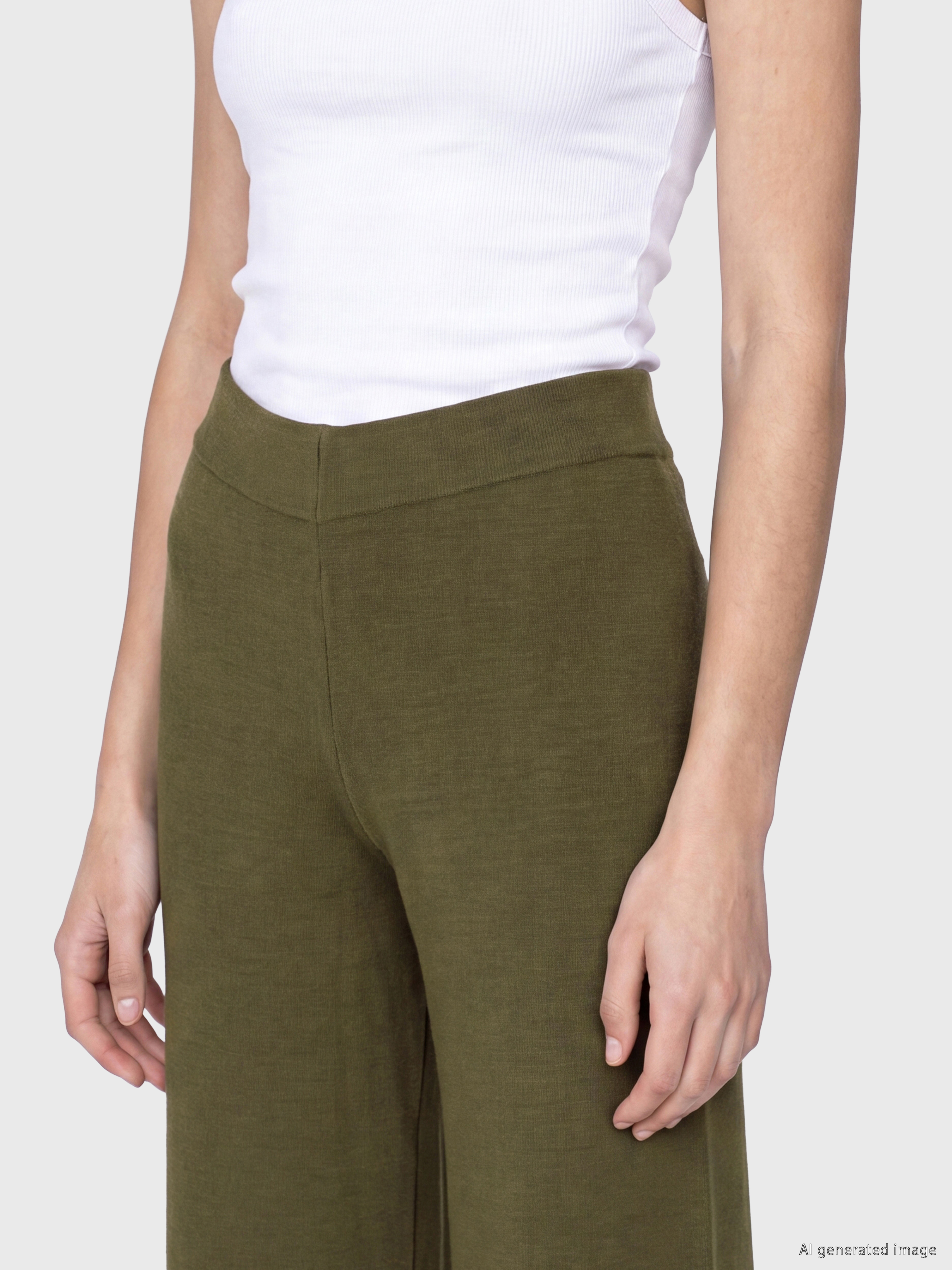 LCW Modest Beli Lastikli Kadın Triko Pantolon görsel 3