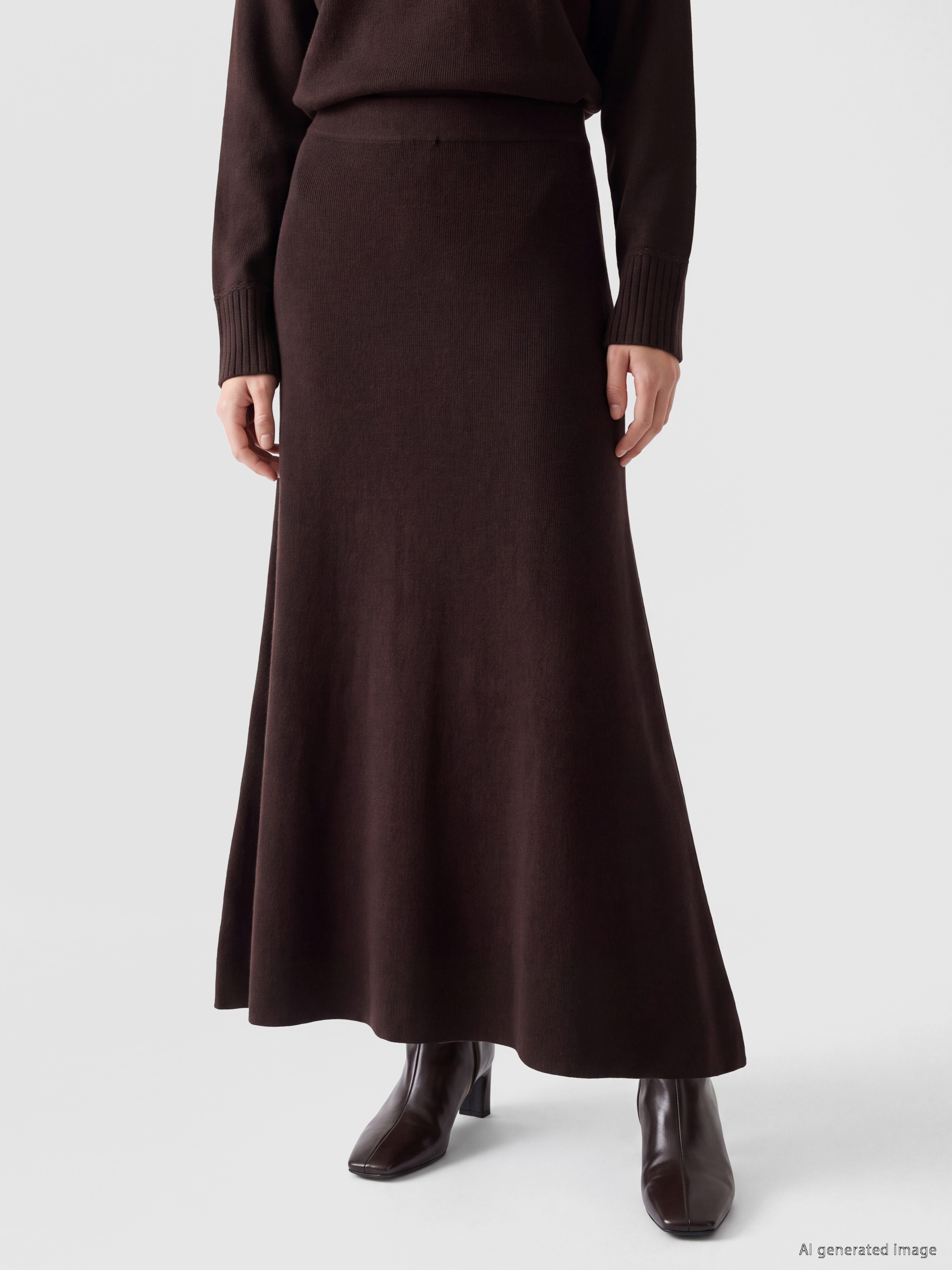 LCW Modest Beli Lastikli A Kesim Triko Etek görsel 2