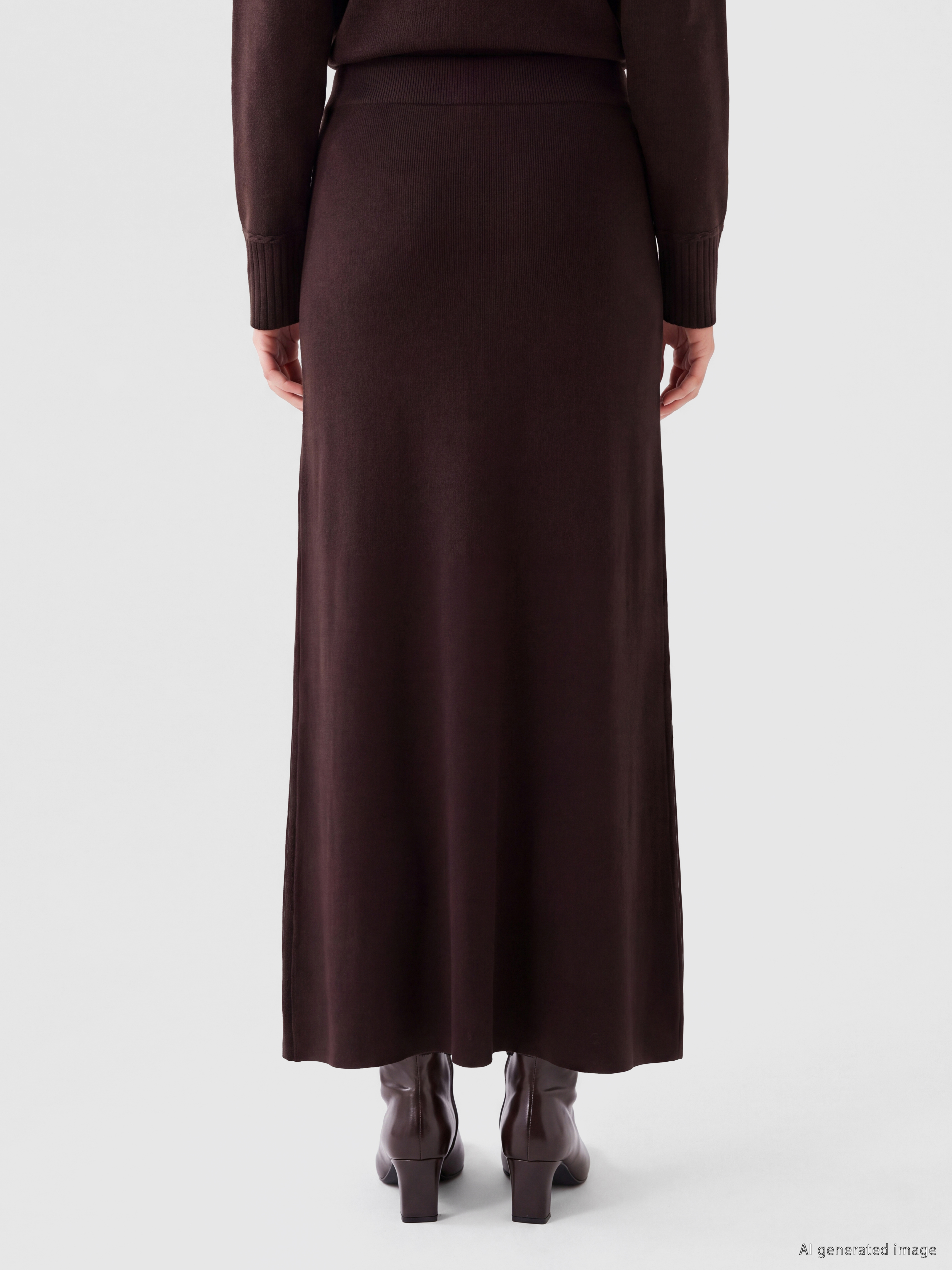 LCW Modest Beli Lastikli A Kesim Triko Etek görsel 4