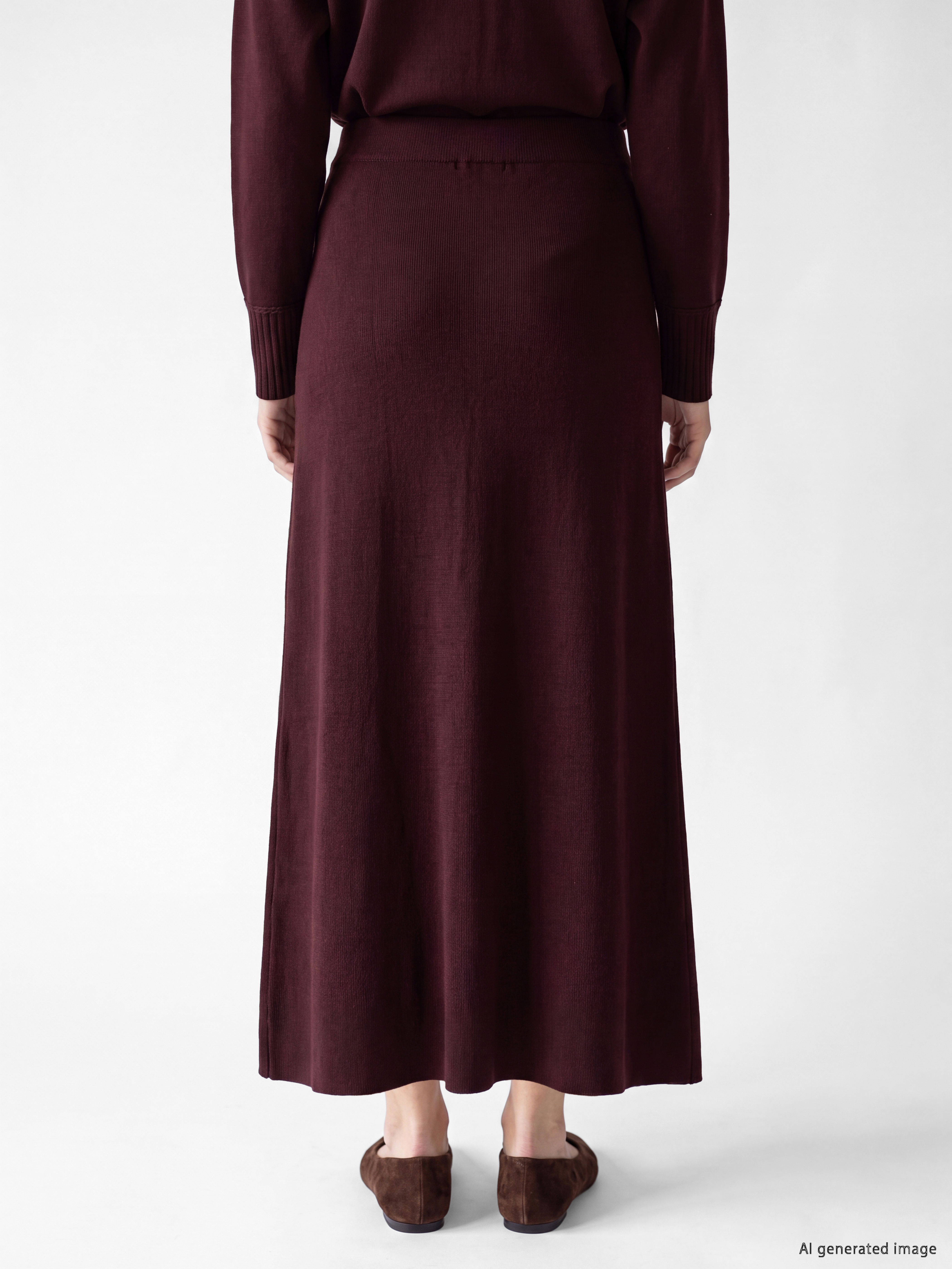 LCW Modest Beli Lastikli A Kesim Triko Etek görsel 4