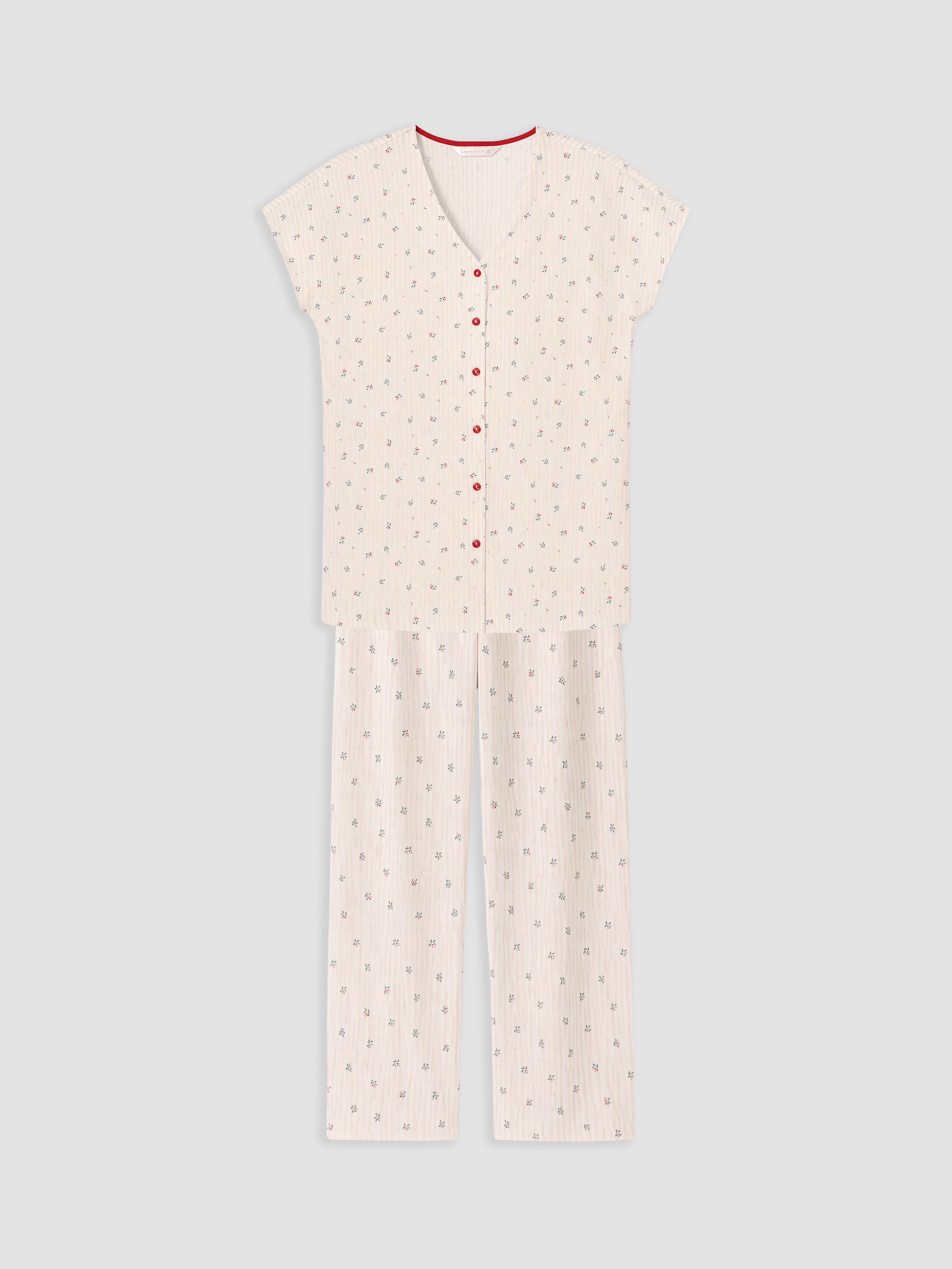 LCW DREAM V Yaka Çiçekli Hamile Pijama Takımı