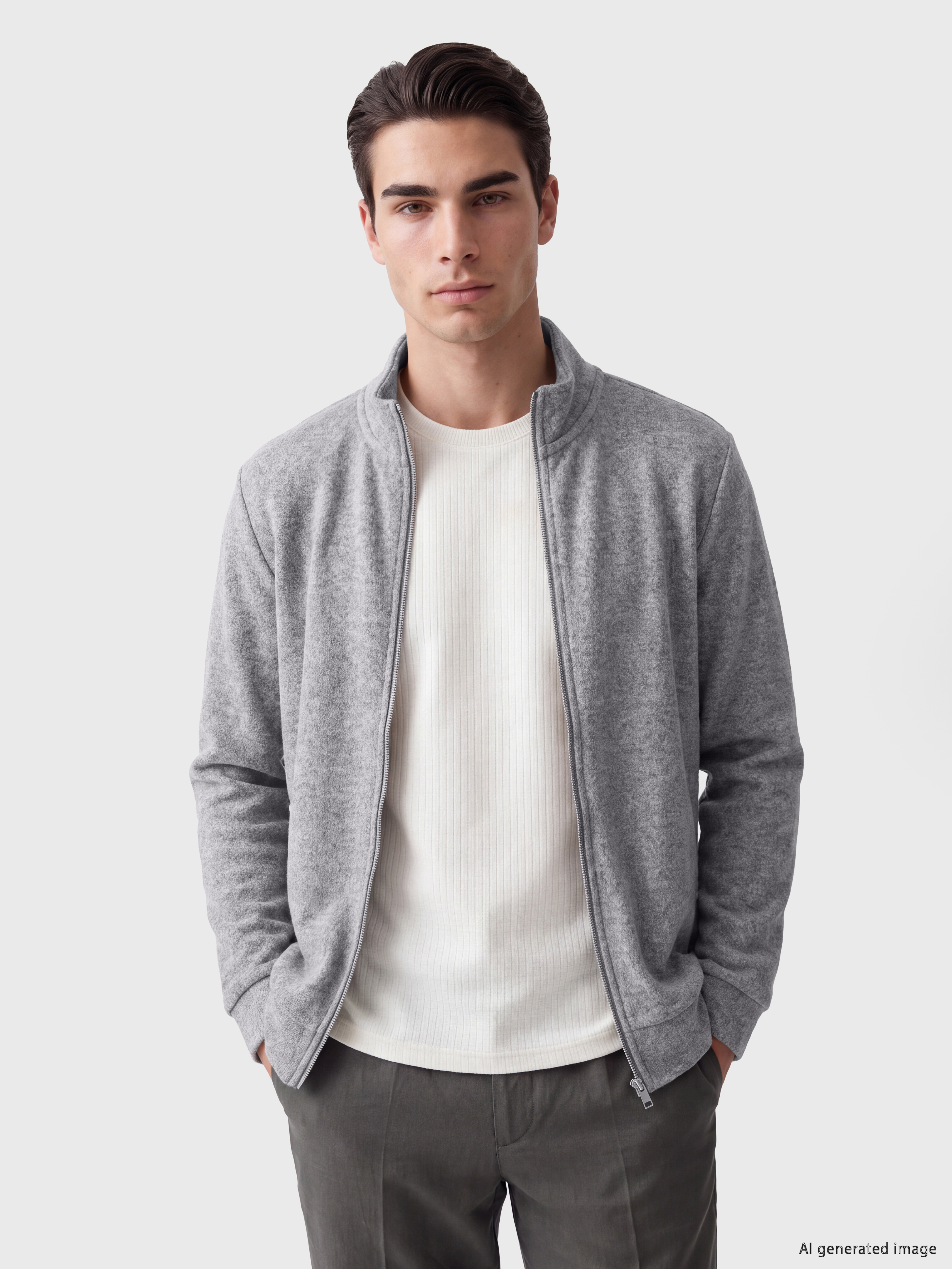 LCWAIKIKI Classic Dik Yaka Erkek Fermuarlı Sweatshirt