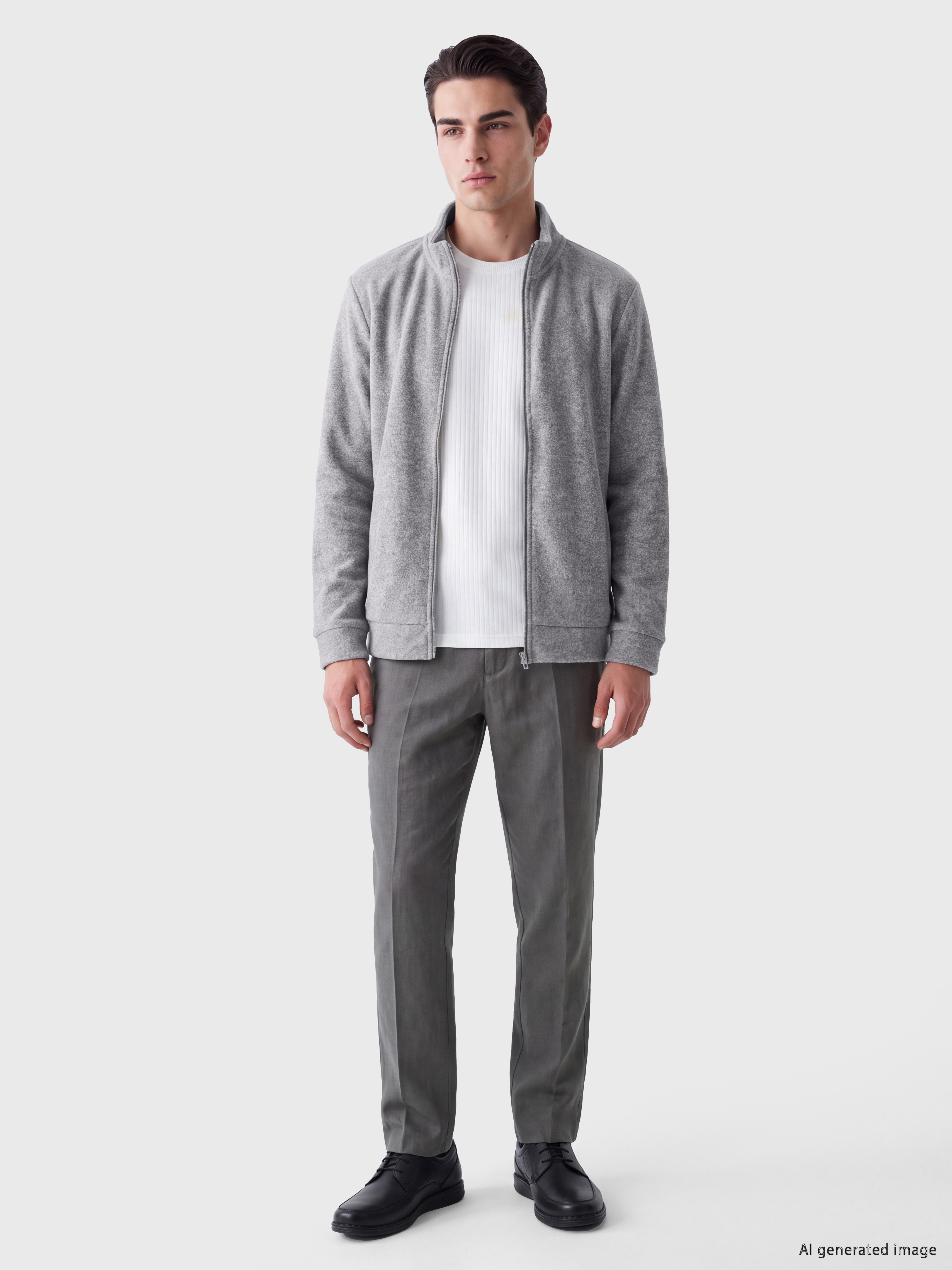 LCWAIKIKI Classic Dik Yaka Erkek Fermuarlı Sweatshirt görsel 2