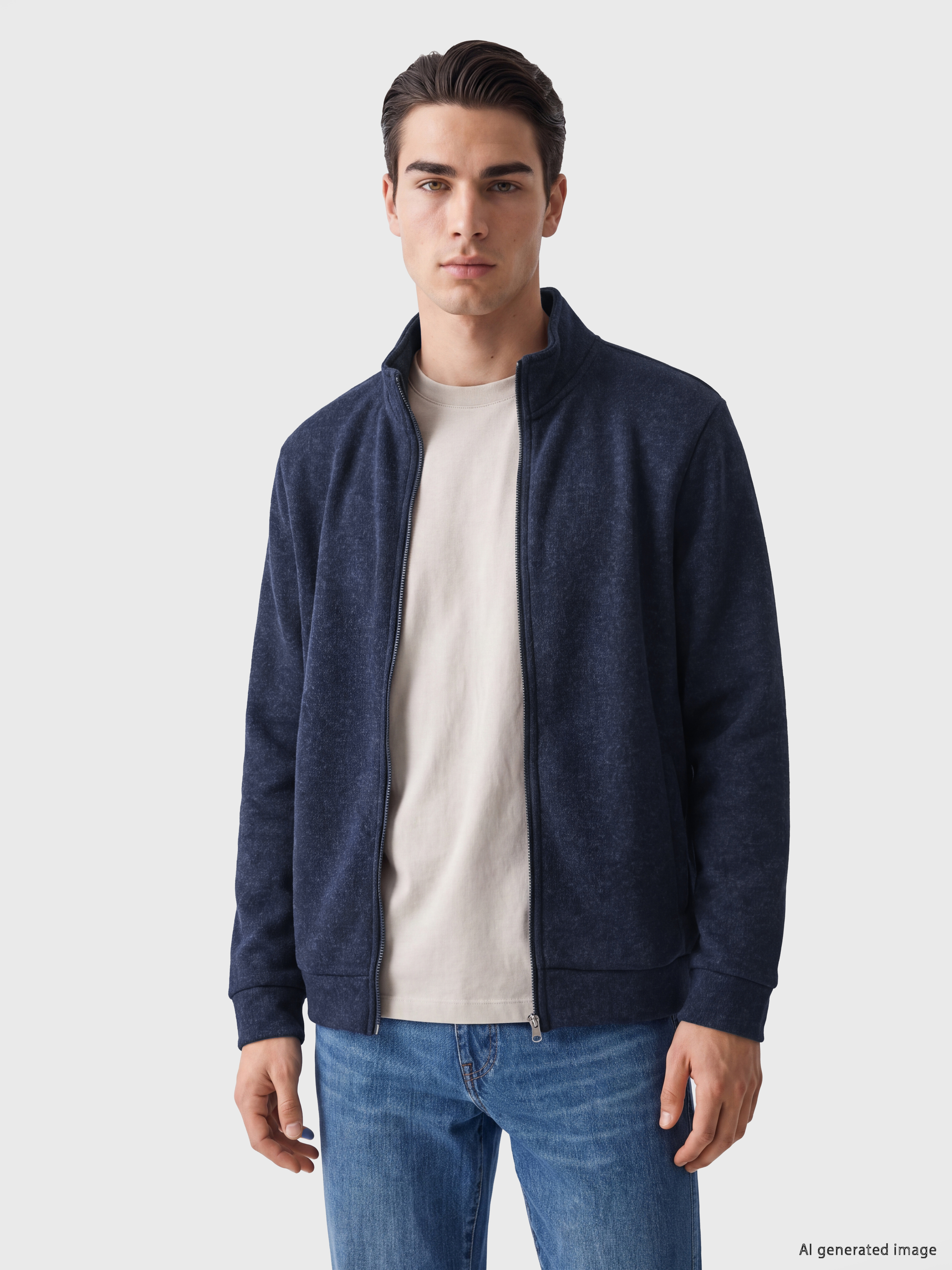 LCWAIKIKI Classic Dik Yaka Erkek Fermuarlı Sweatshirt