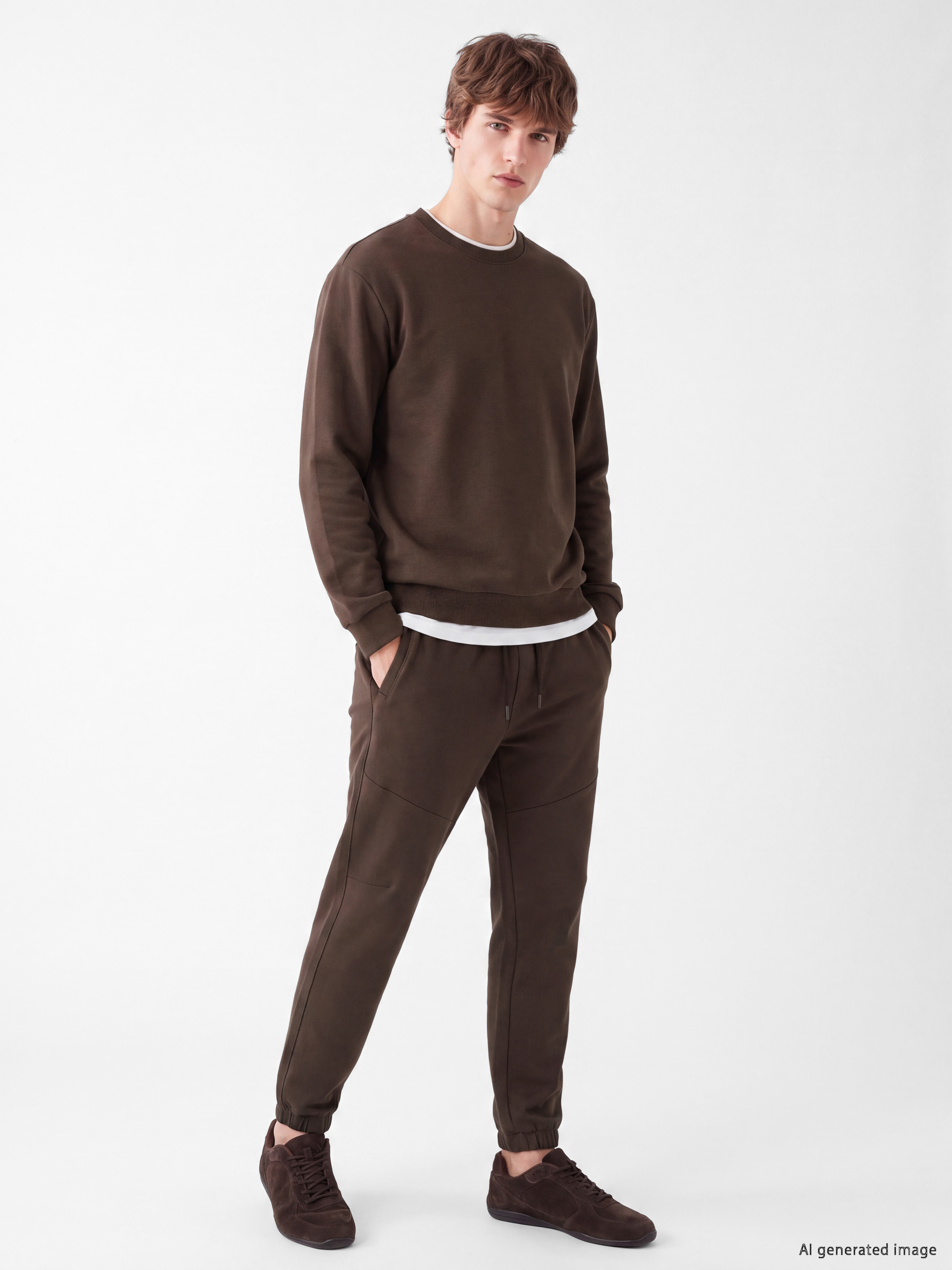 XSIDE Bisiklet Yaka Erkek Kalın Sweatshirt görsel 2