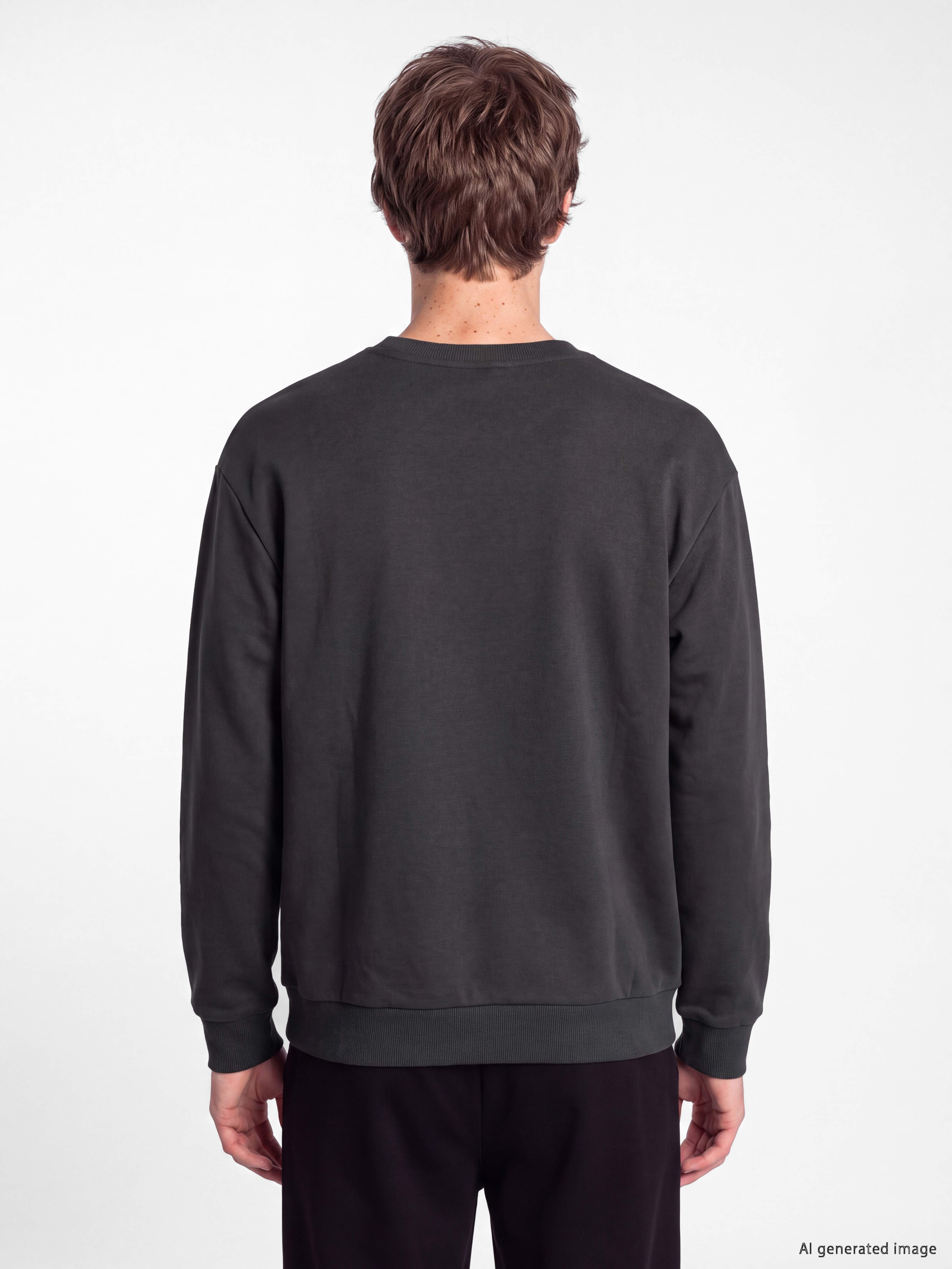 XSIDE Bisiklet Yaka Erkek Kalın Sweatshirt görsel 4