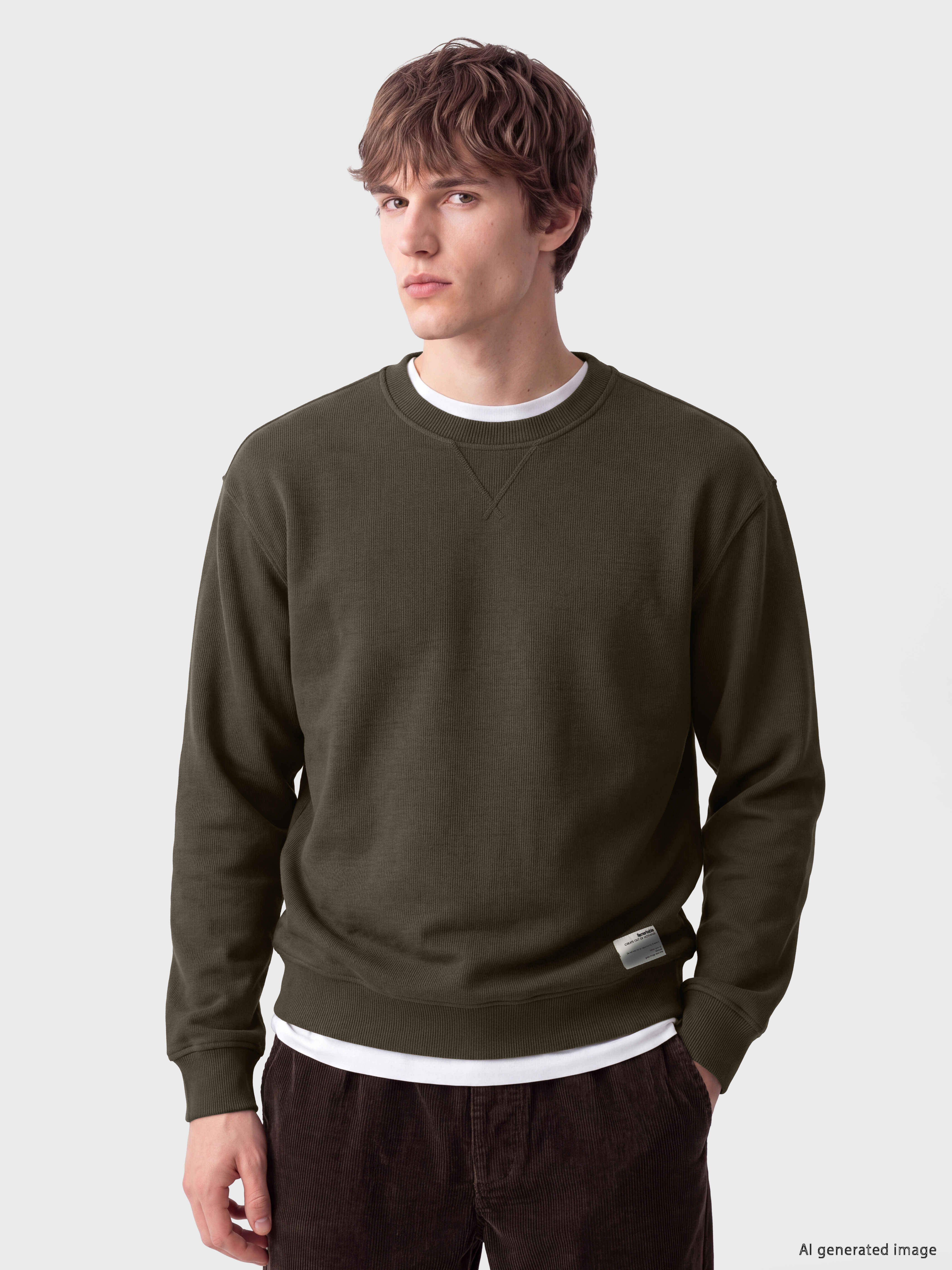XSIDE Bisiklet Yaka Erkek Kalın Sweatshirt