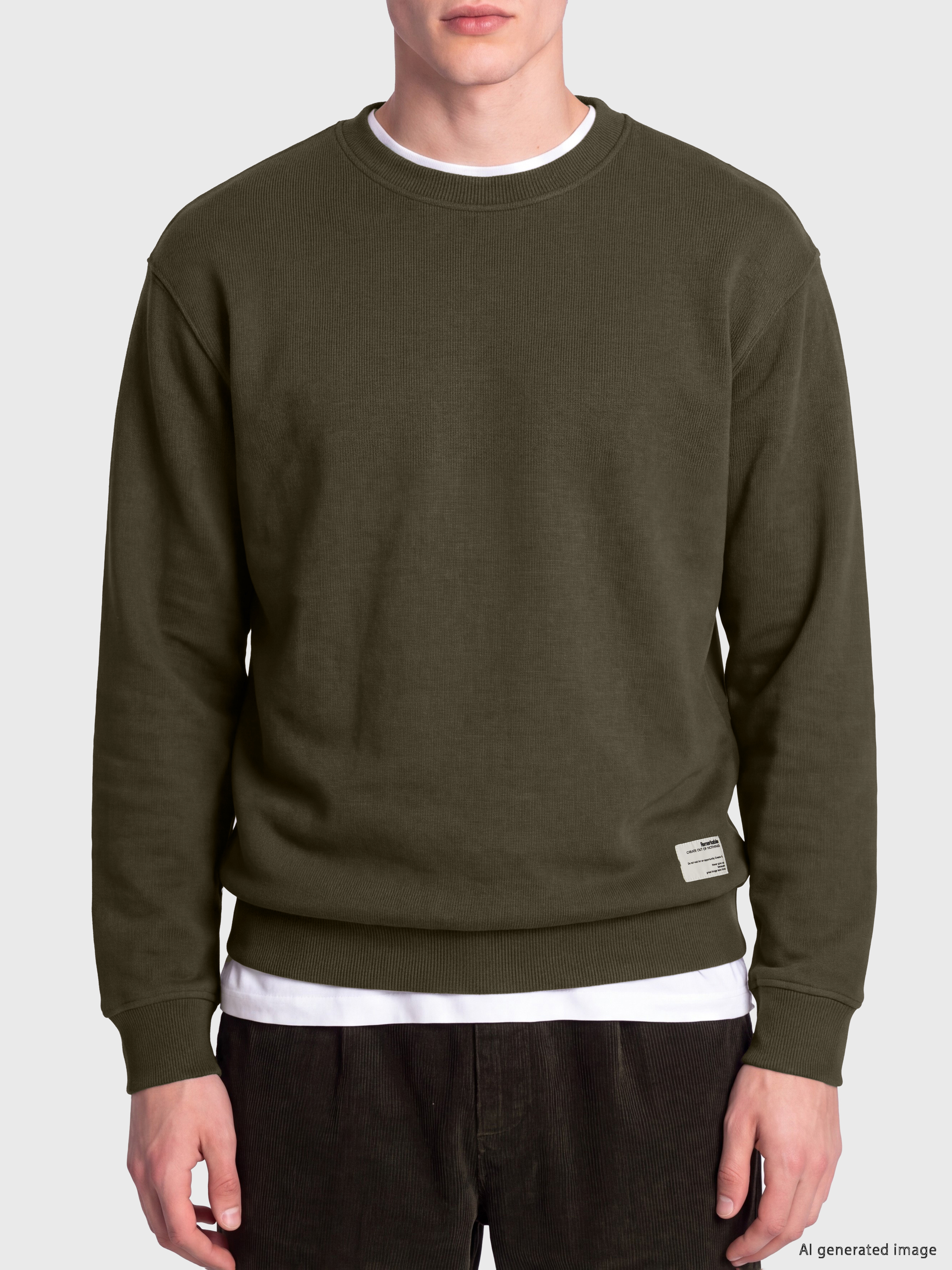 XSIDE Bisiklet Yaka Erkek Kalın Sweatshirt görsel 3