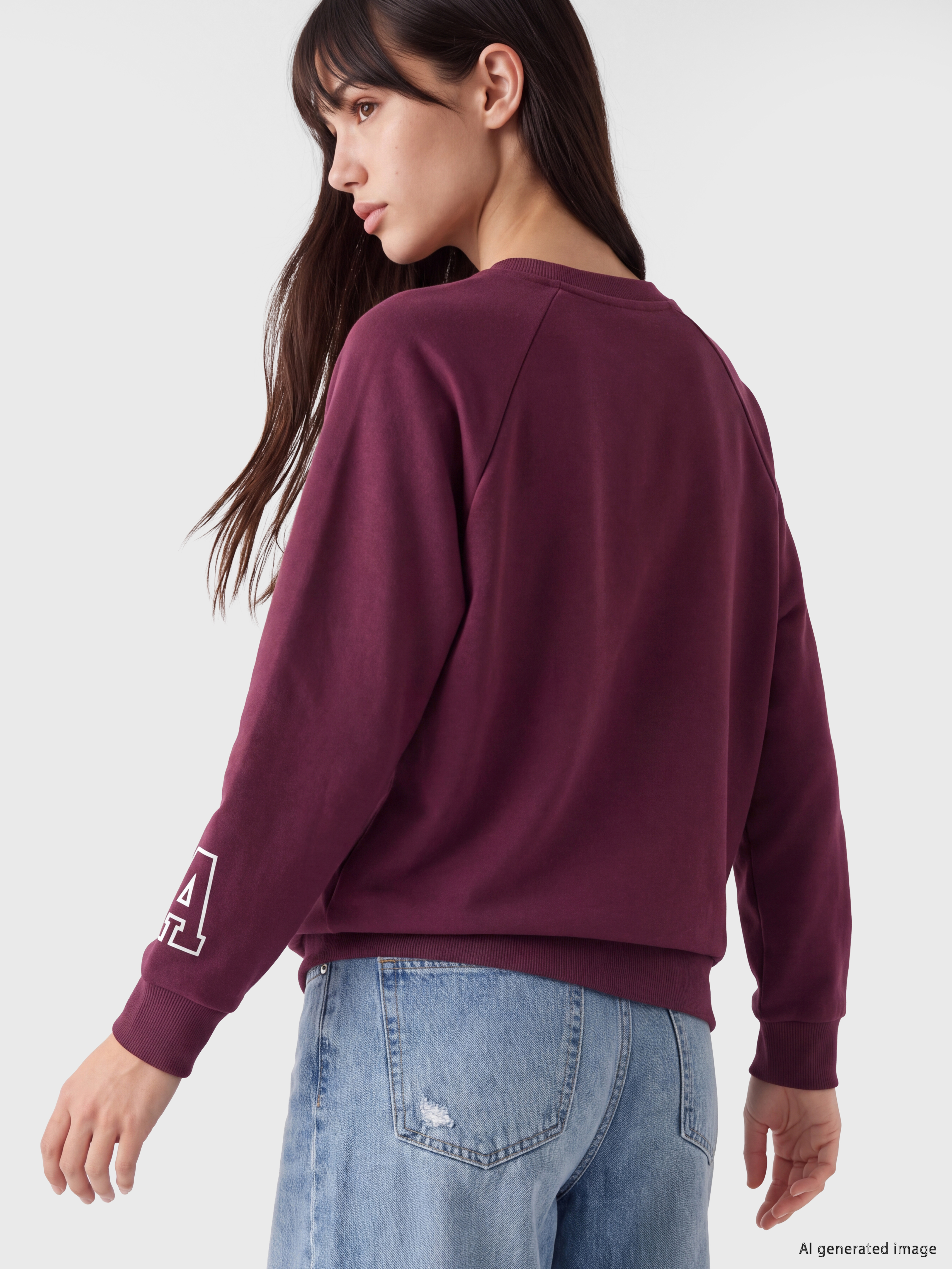 XSIDE Baskılı Oversize Kadın Sweatshirt görsel 4