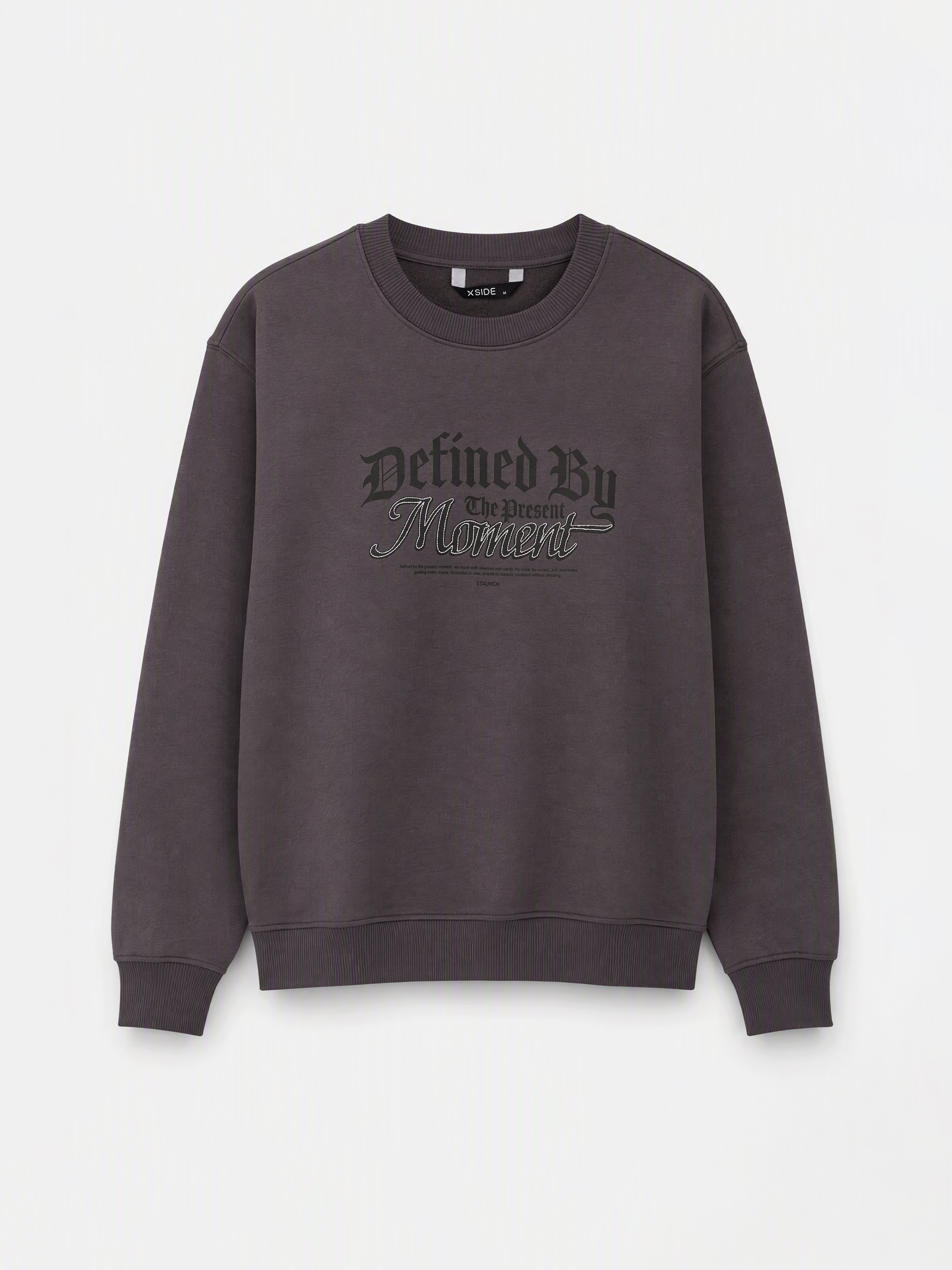XSIDE Bisiklet Yaka Baskılı Kalın Sweatshirt görsel 4