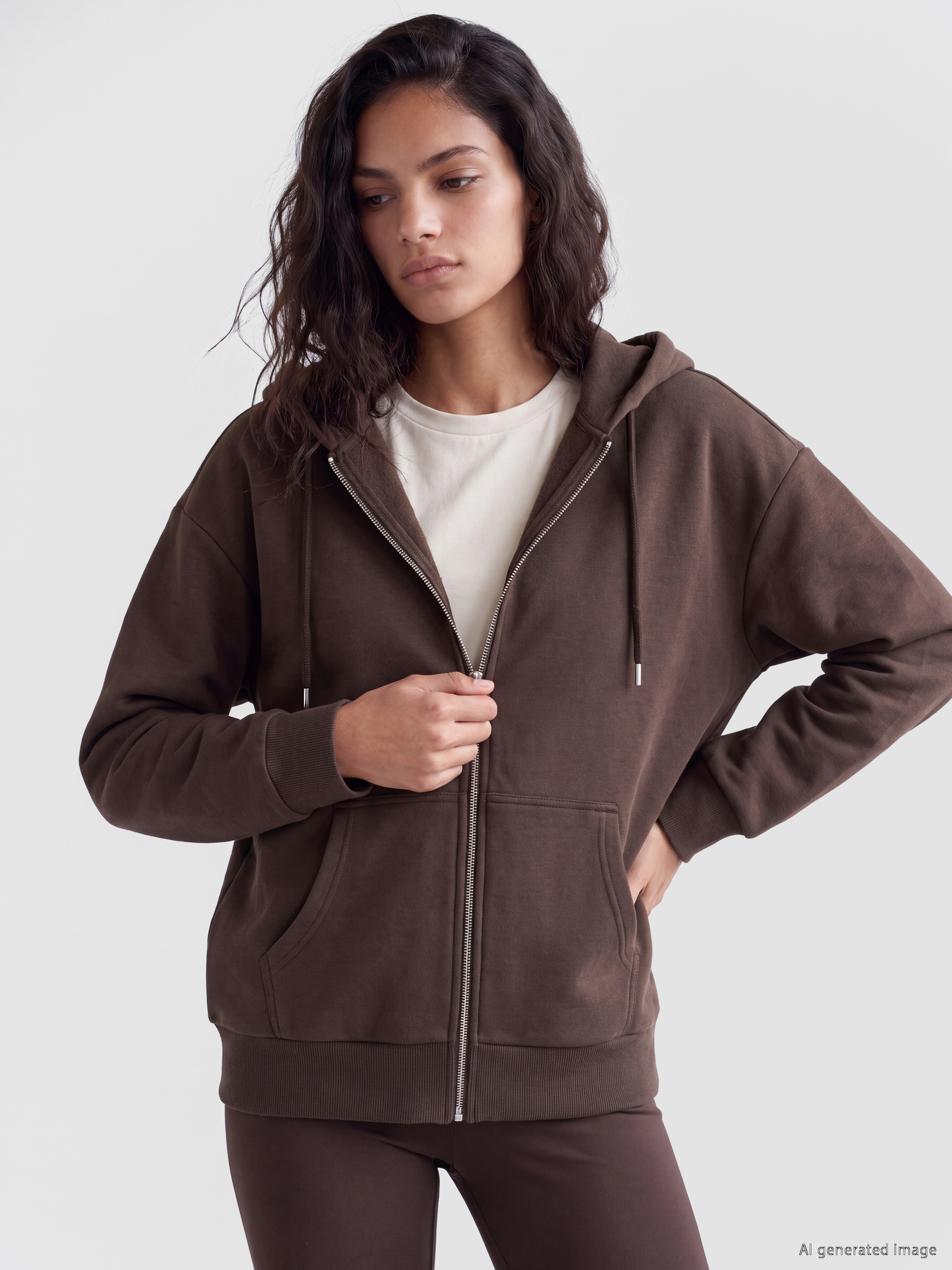 XSIDE Oversize Kadın Kalın Fermuarlı Sweatshirt