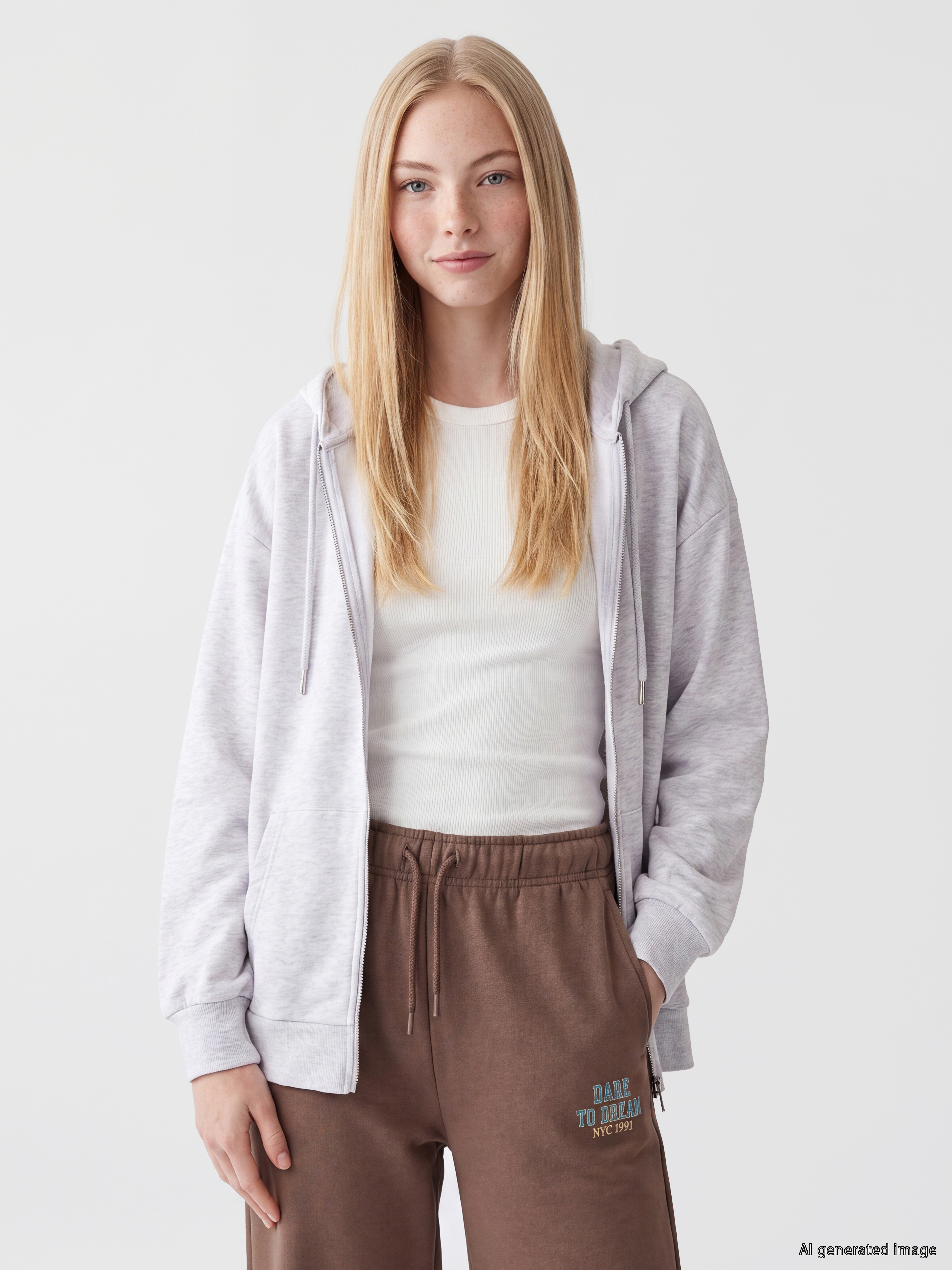 XSIDE Kapüşonlu Oversize Kadın Fermuarlı Sweatshirt