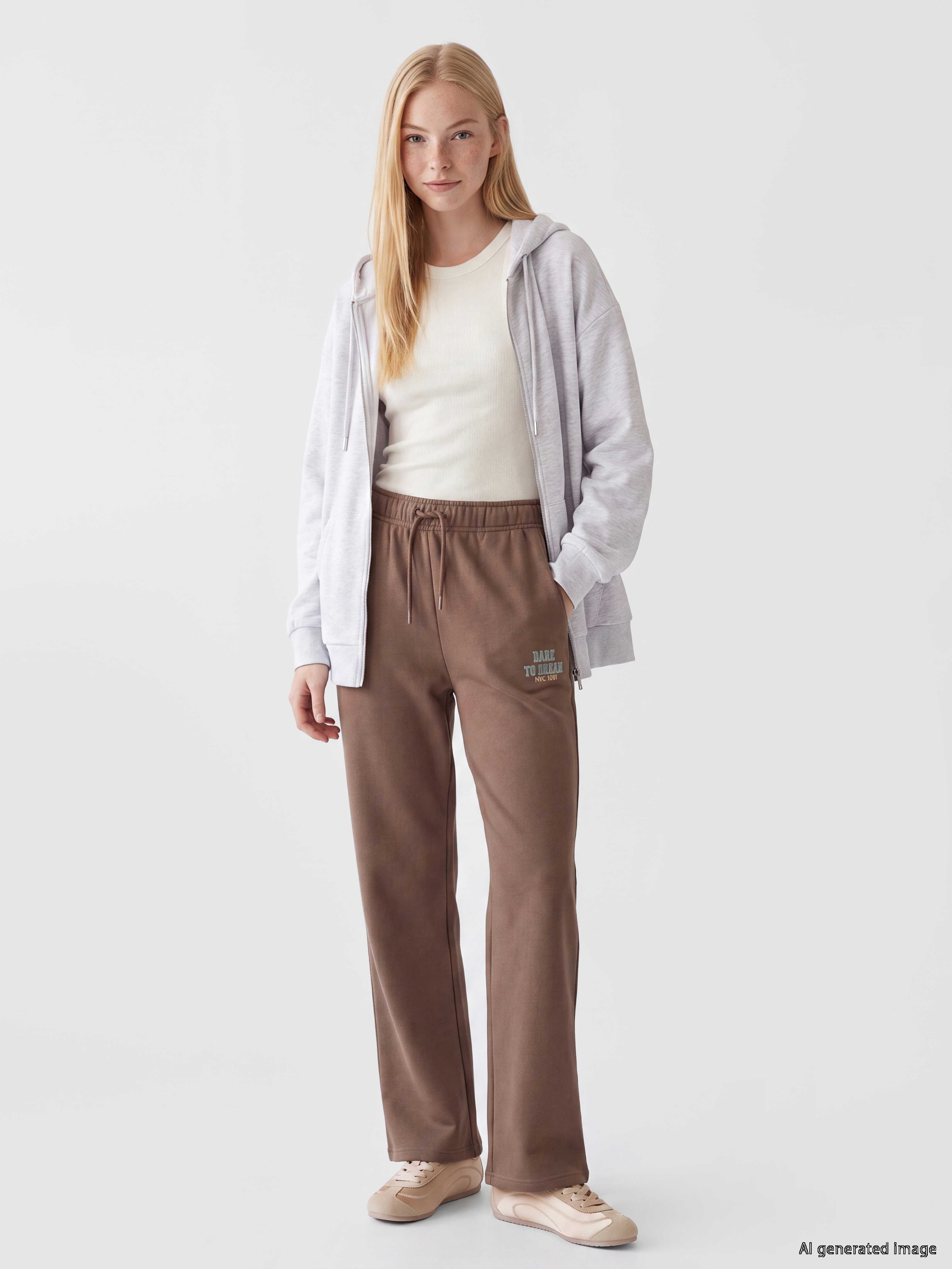 XSIDE Kapüşonlu Oversize Kadın Fermuarlı Sweatshirt görsel 2