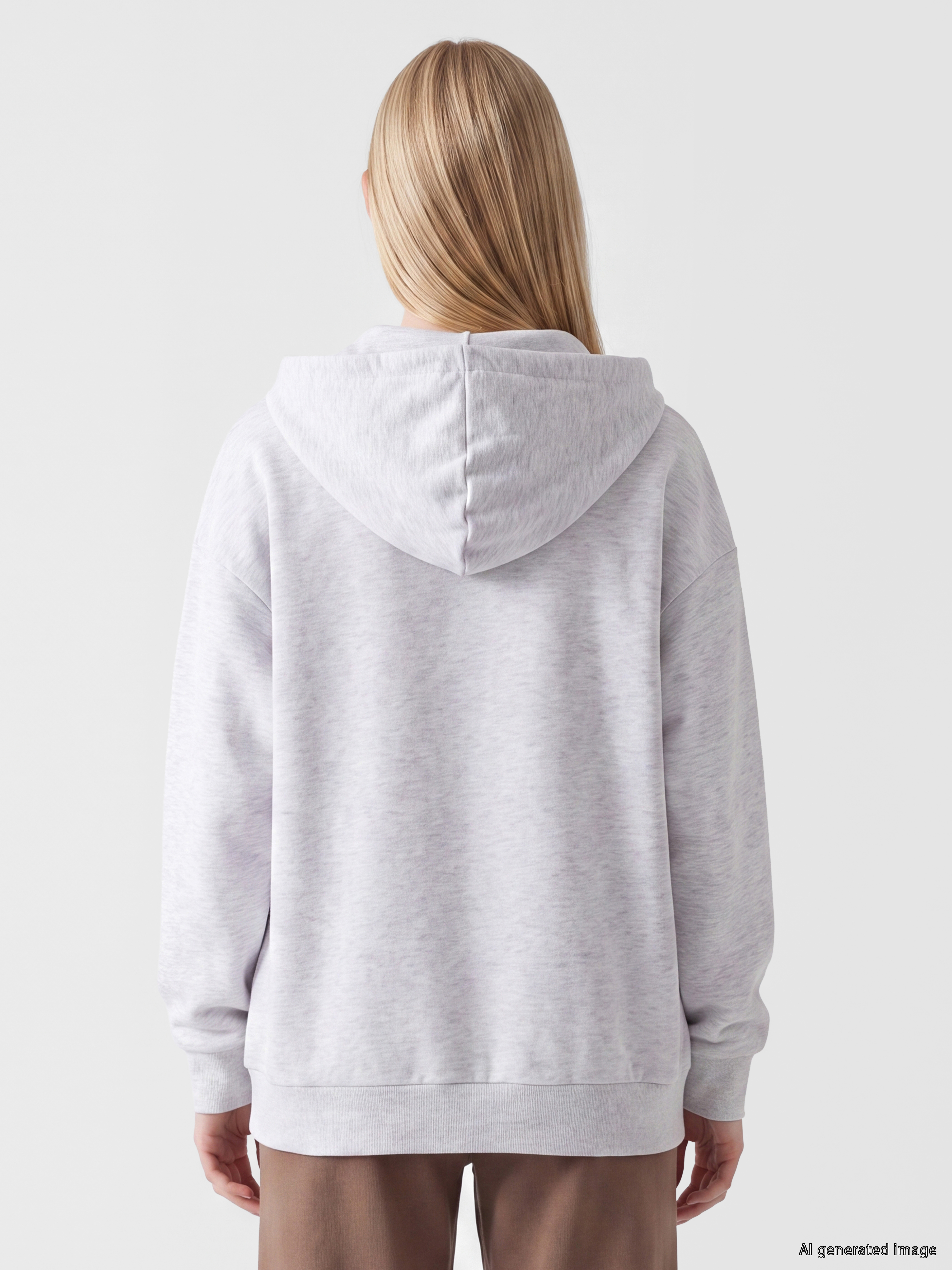 XSIDE Kapüşonlu Oversize Kadın Fermuarlı Sweatshirt görsel 4