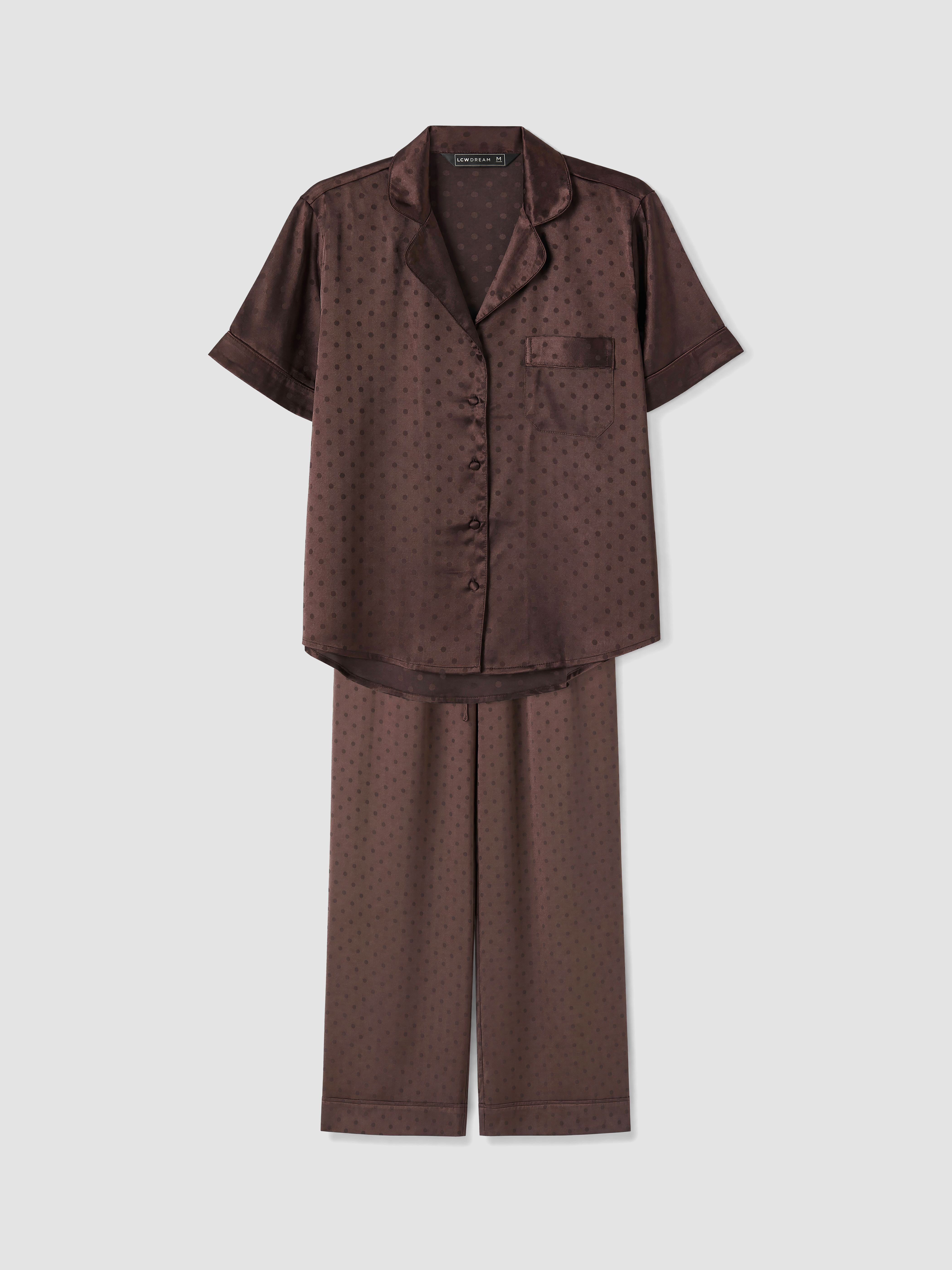 LCW DREAM Puantiyeli Kadın Saten Pijama Takım görsel 5