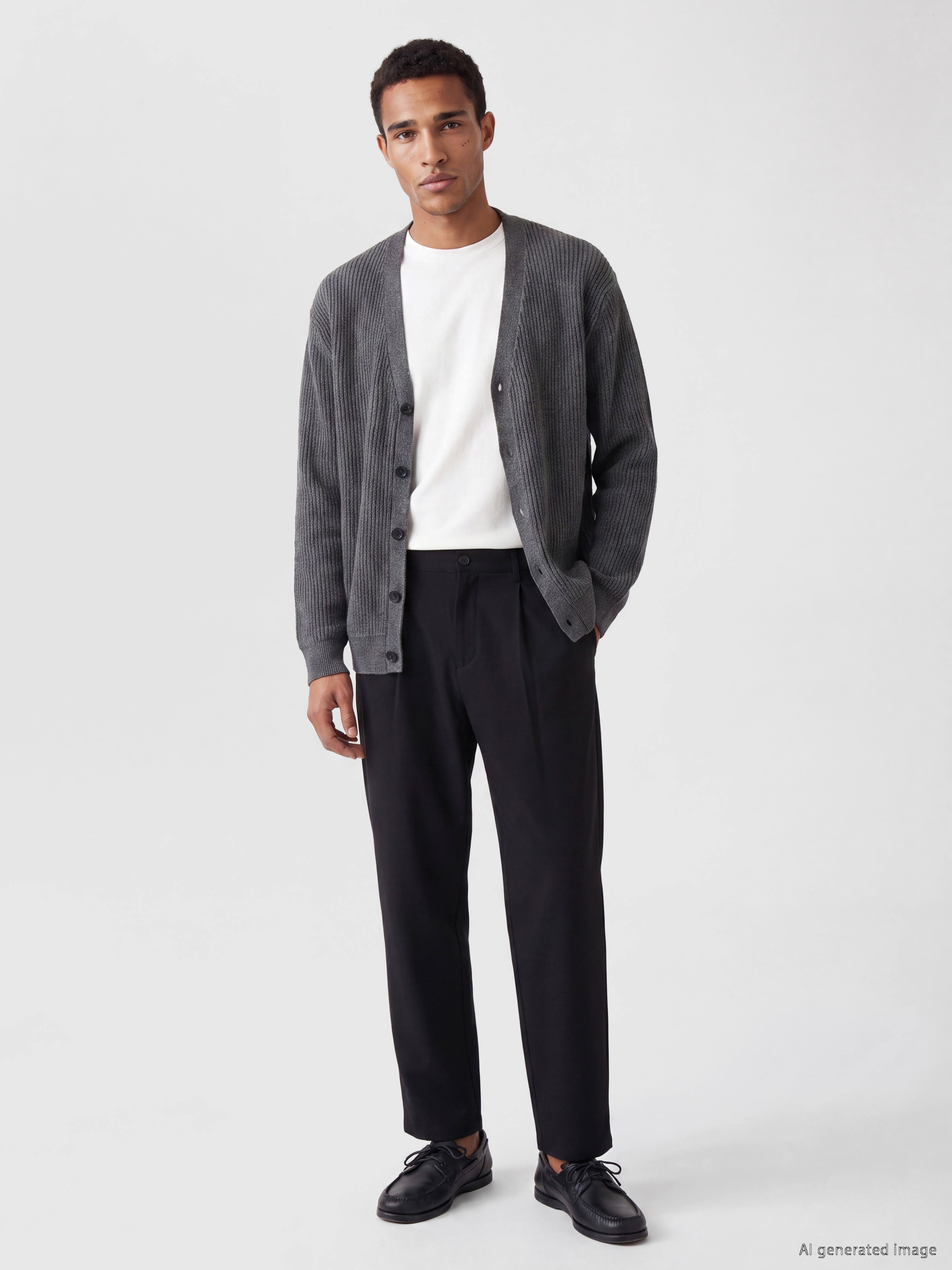 LCW Vision Regular Fit V Yaka Erkek Triko Hırka görsel 2