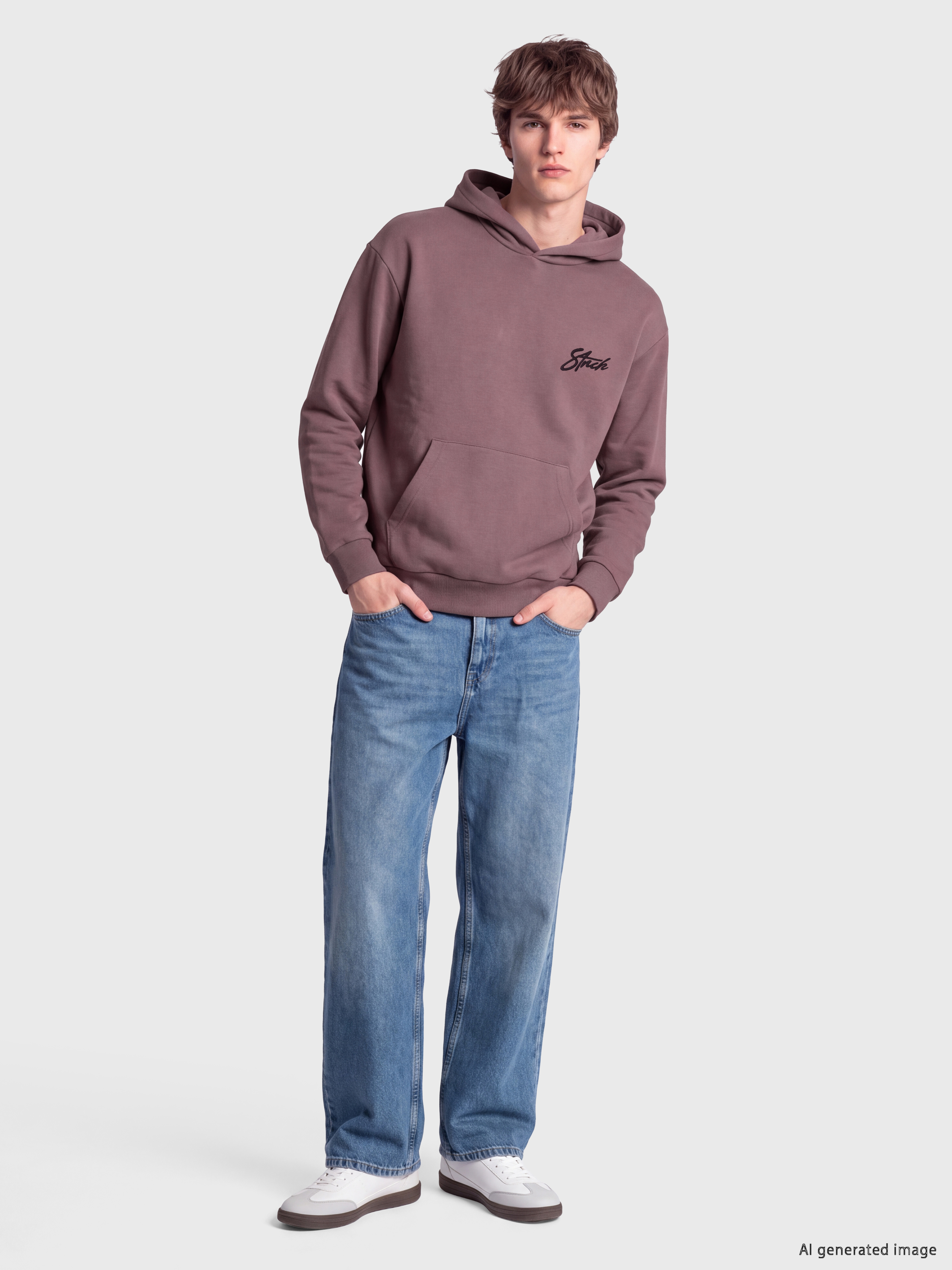 XSIDE Nakışlı Erkek Hoodie görsel 2