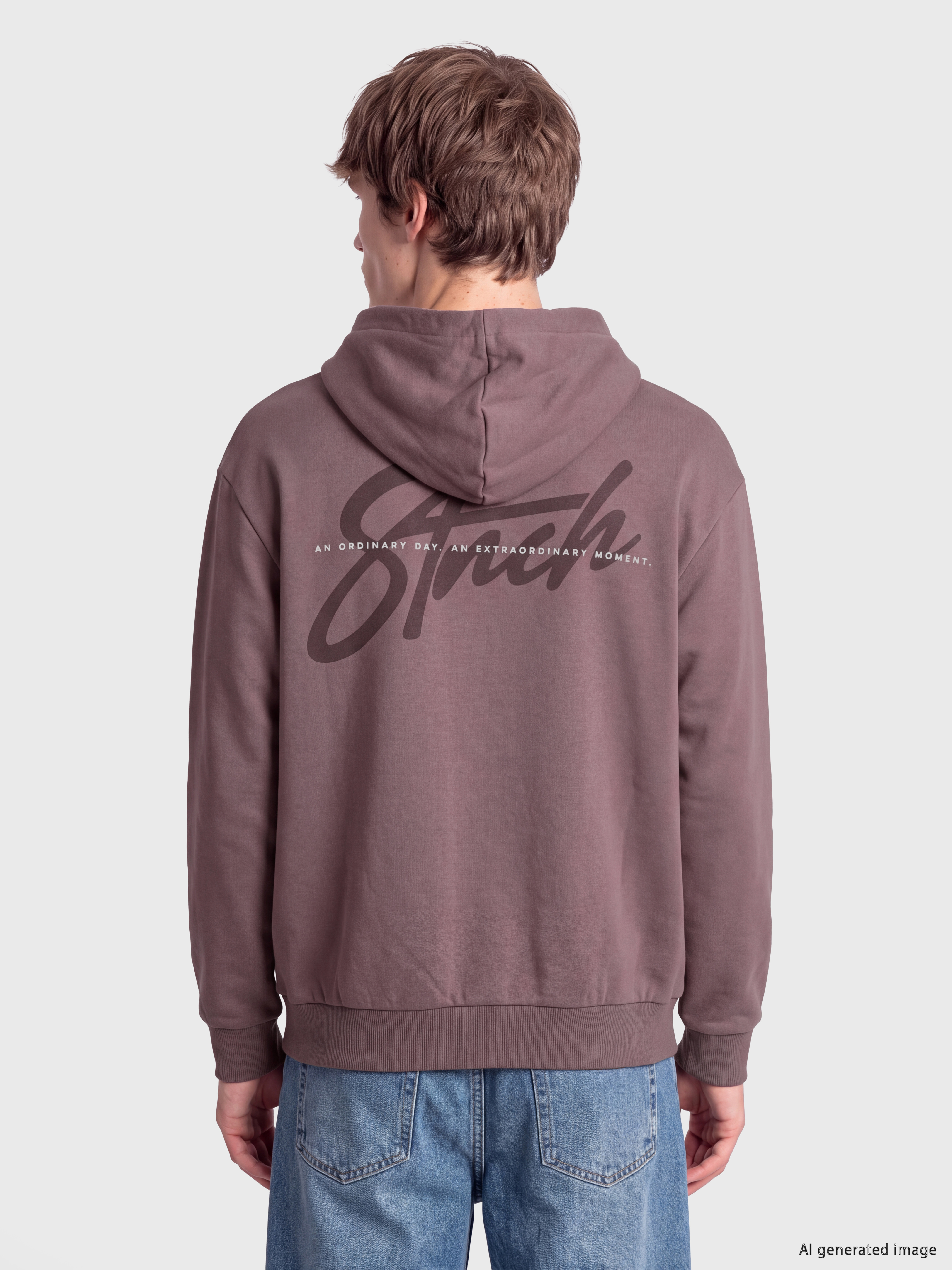 XSIDE Nakışlı Erkek Hoodie görsel 4