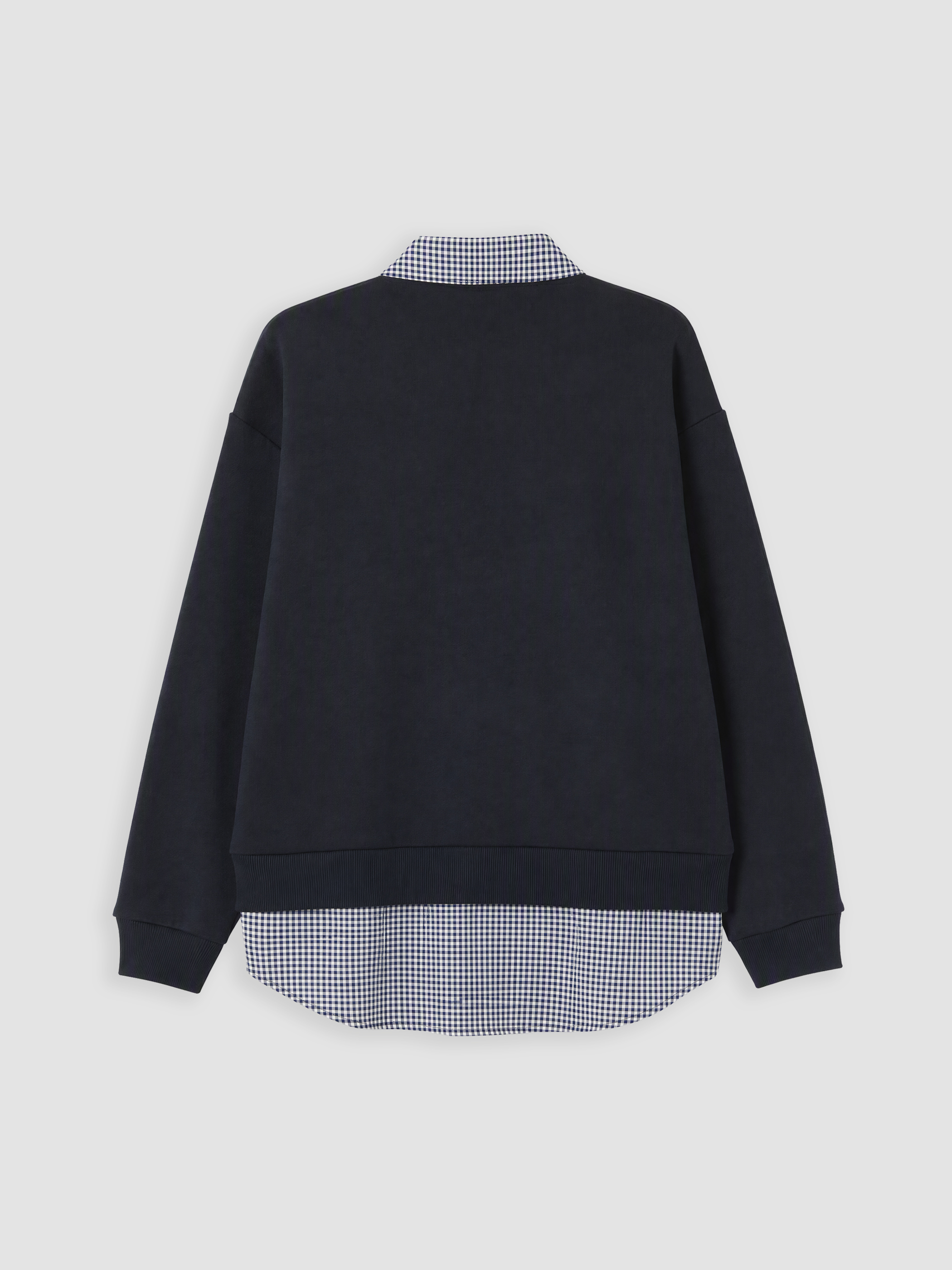 LCW Modest Polo Yaka Ekose Kadın Sweatshirt Tunik görsel 7