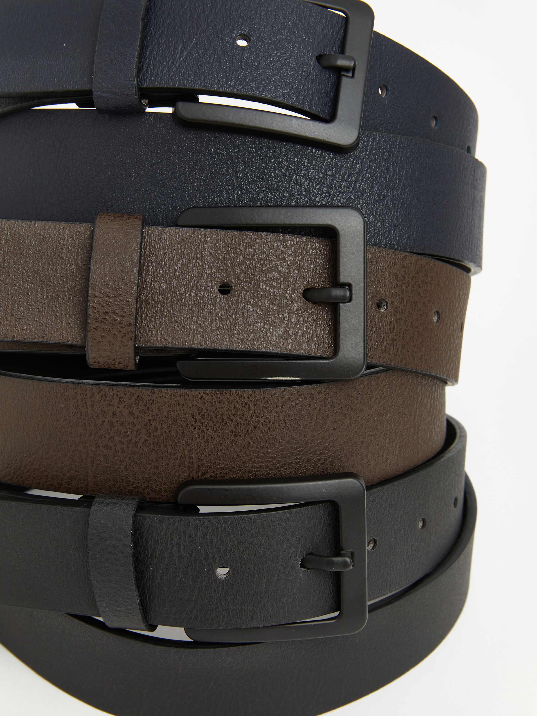 LCW ACCESSORIES Deri Görünümlü Erkek Kemer Seti 3'lü görsel 5