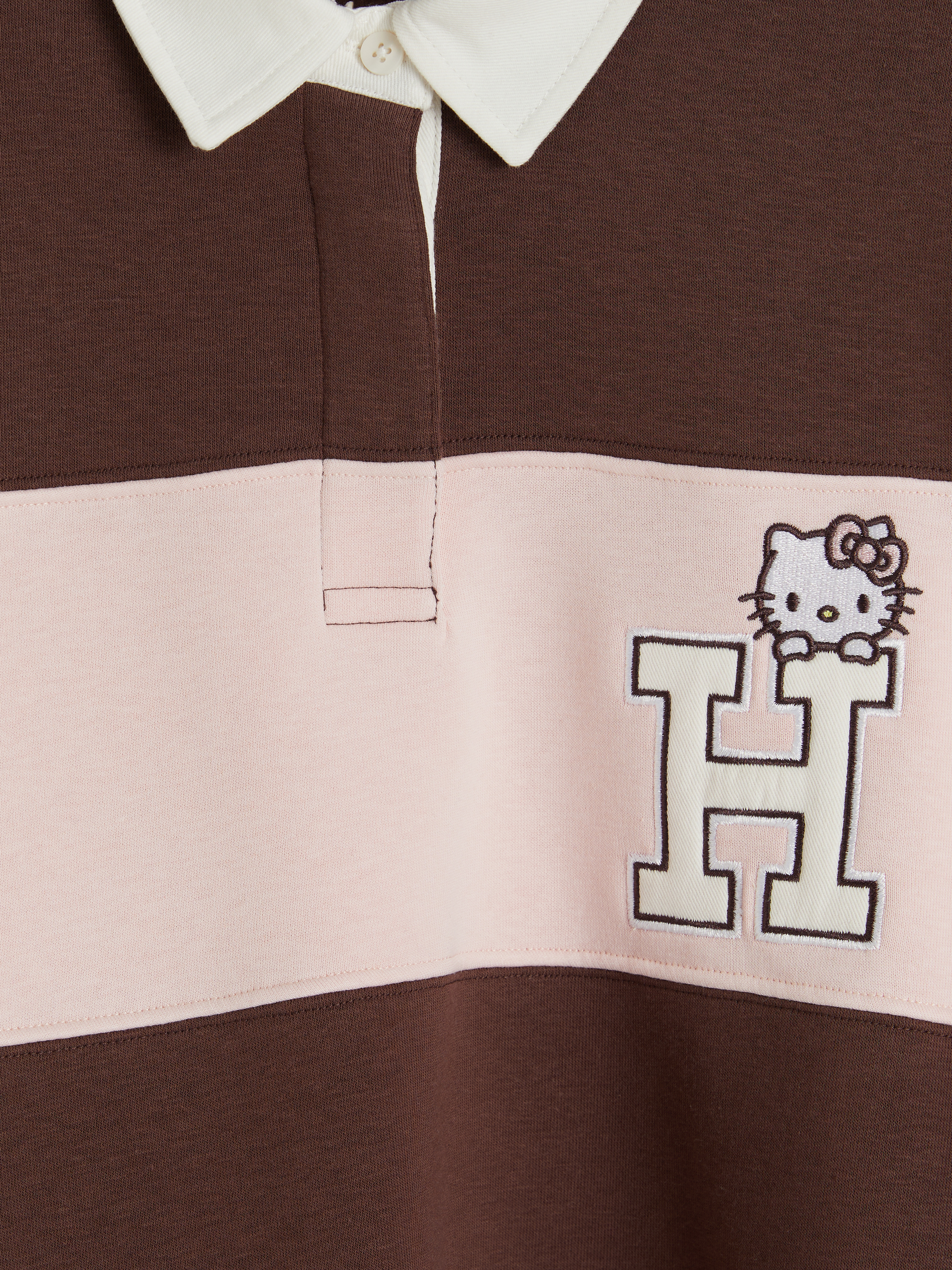 XSIDE Polo Yaka Nakışlı Oversize Kadın Sweatshirt görsel 8