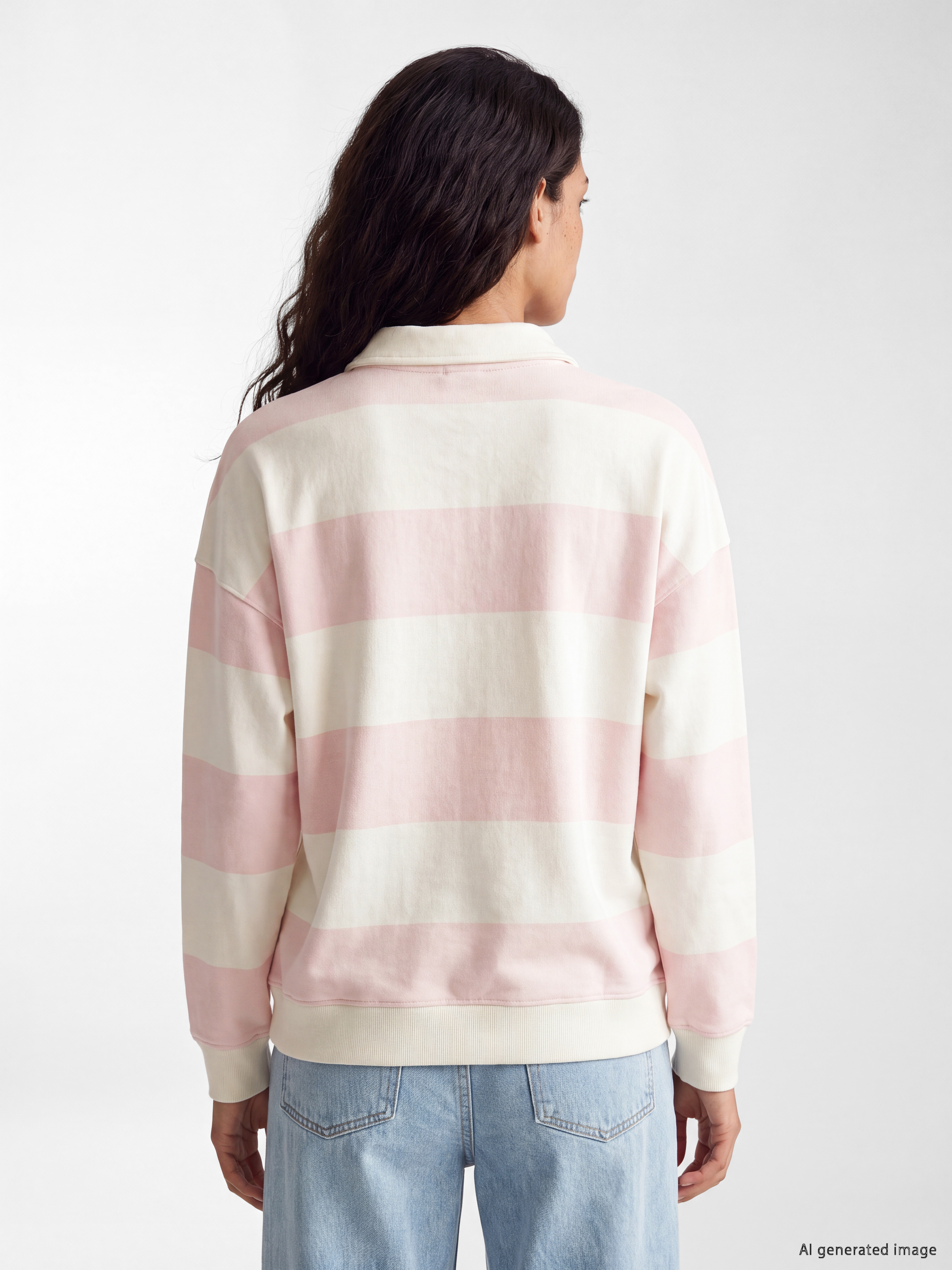 XSIDE Polo Yaka Hello Kitty Nakışlı Kadın Sweatshirt görsel 4