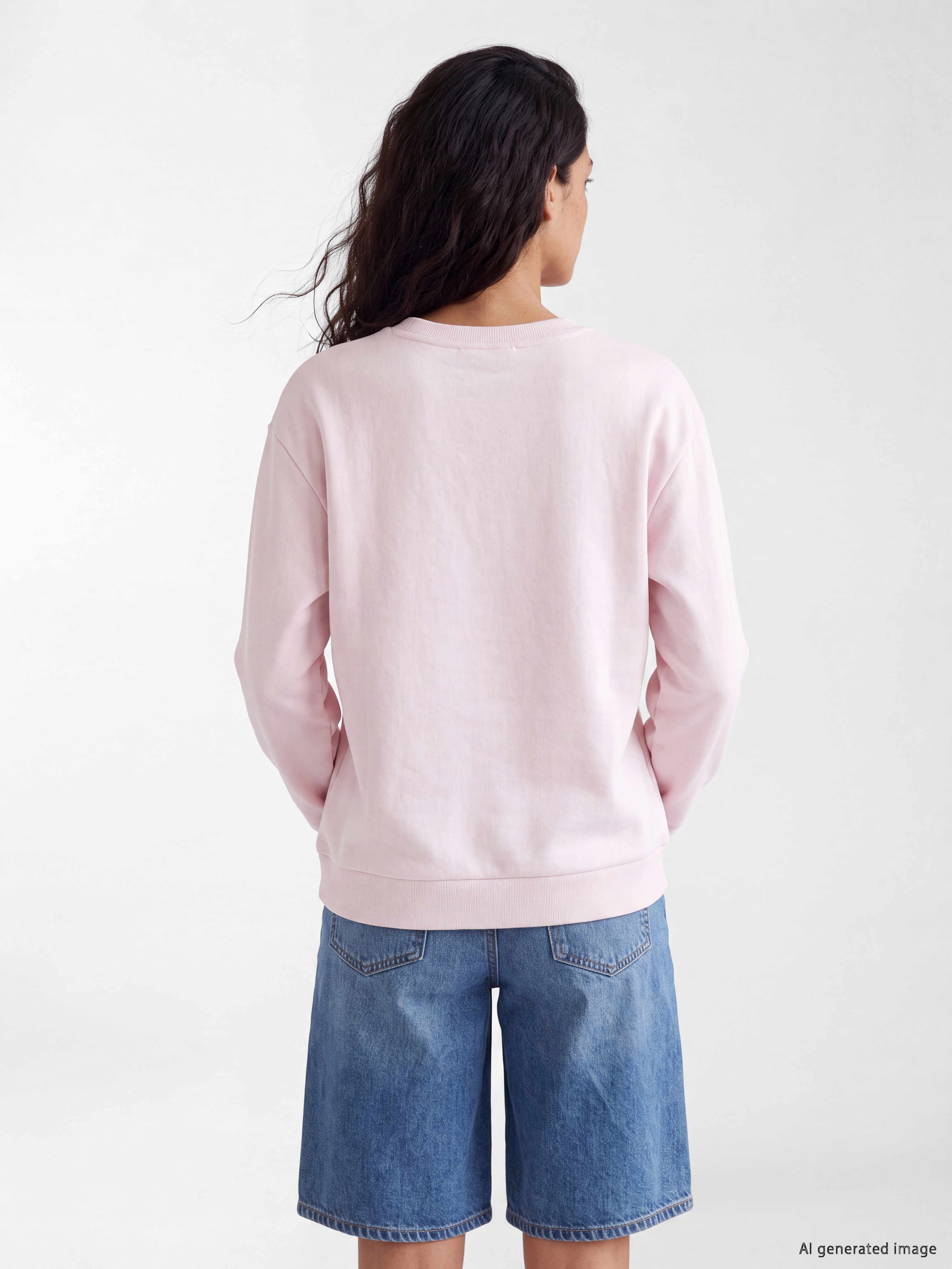 XSIDE Minnie Mouse Nakışlı Oversize Kadın Sweatshirt görsel 5