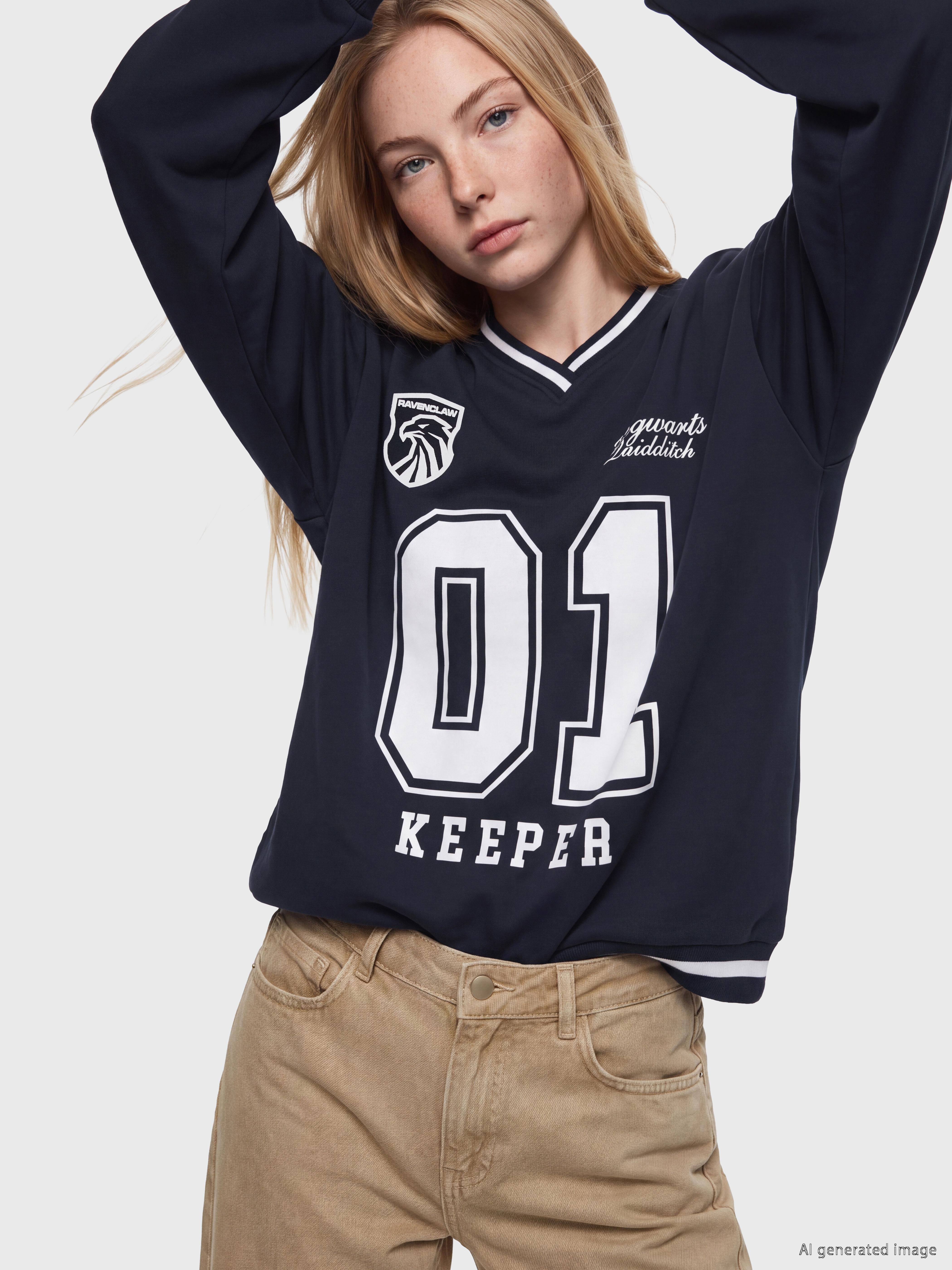 XSIDE Harry Potter Baskılı Oversize Kadın Kalın Sweatshirt görsel 2