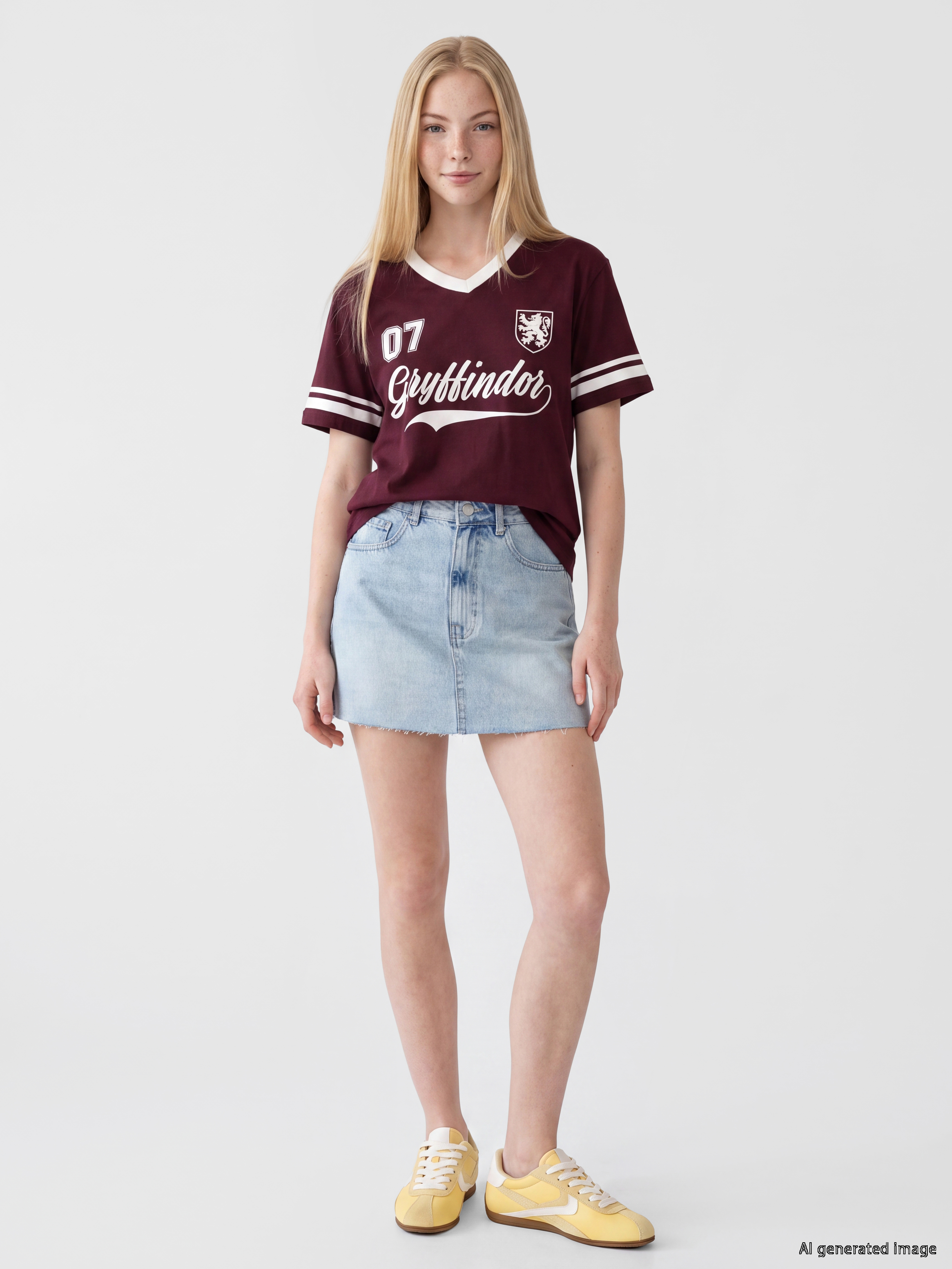 XSIDE Harry Potter Baskılı Oversize Kadın Tişört görsel 6