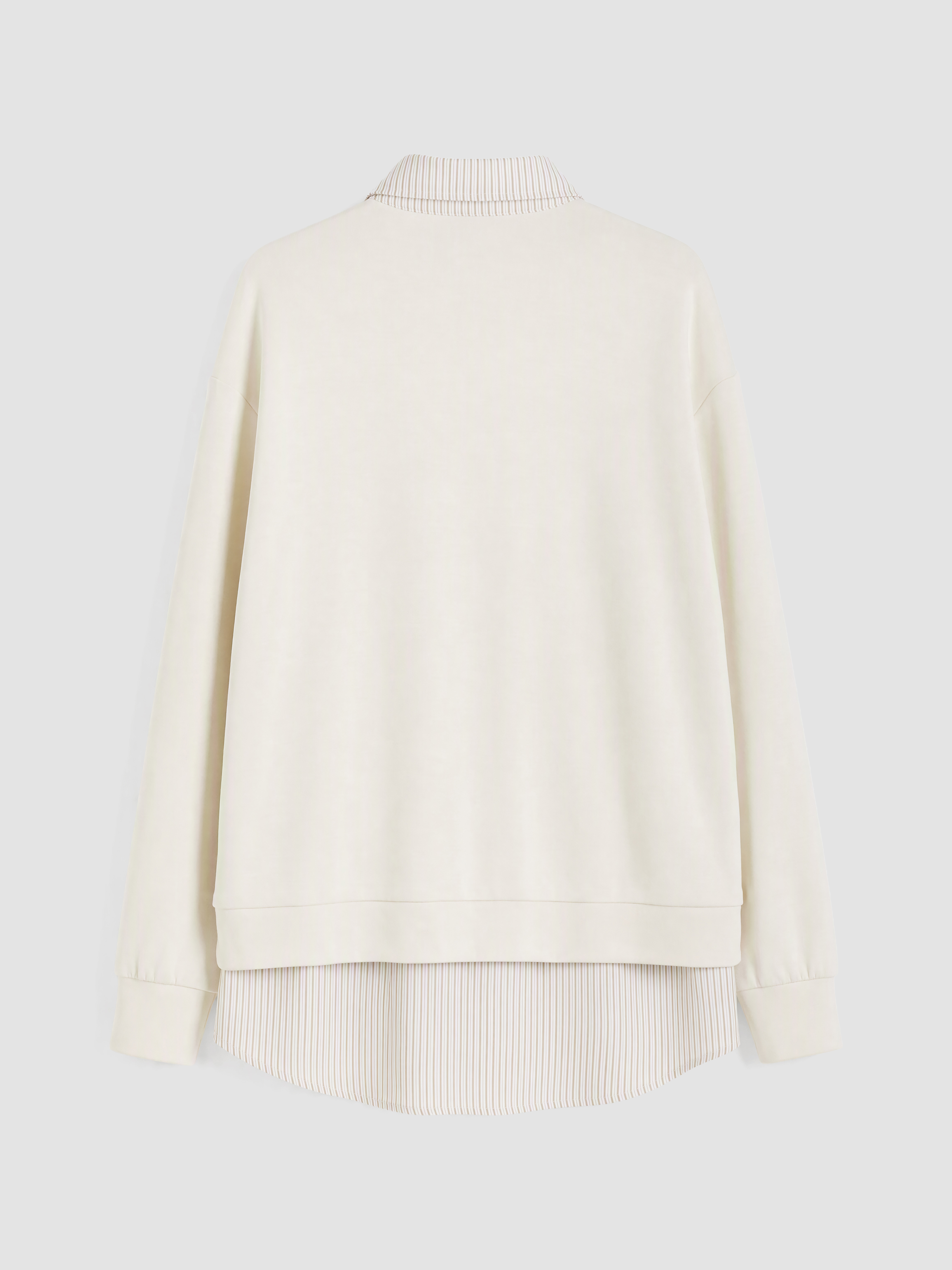 LCW Modest Gömlek Yaka Soft Touch Kadın Sweatshirt Tunik görsel 7