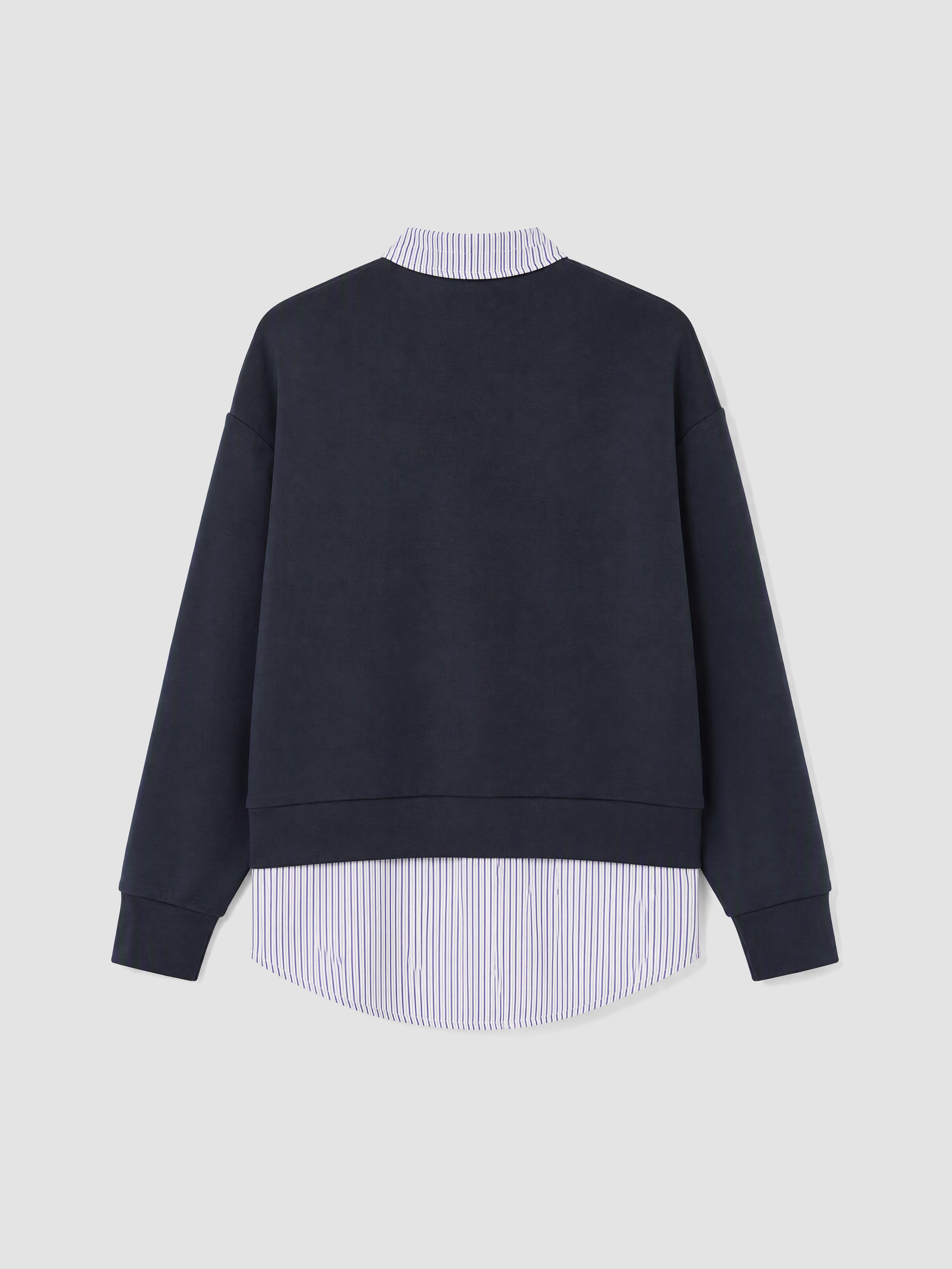 LCW Modest Gömlek Yaka Kadın Sweatshirt Tunik görsel 3
