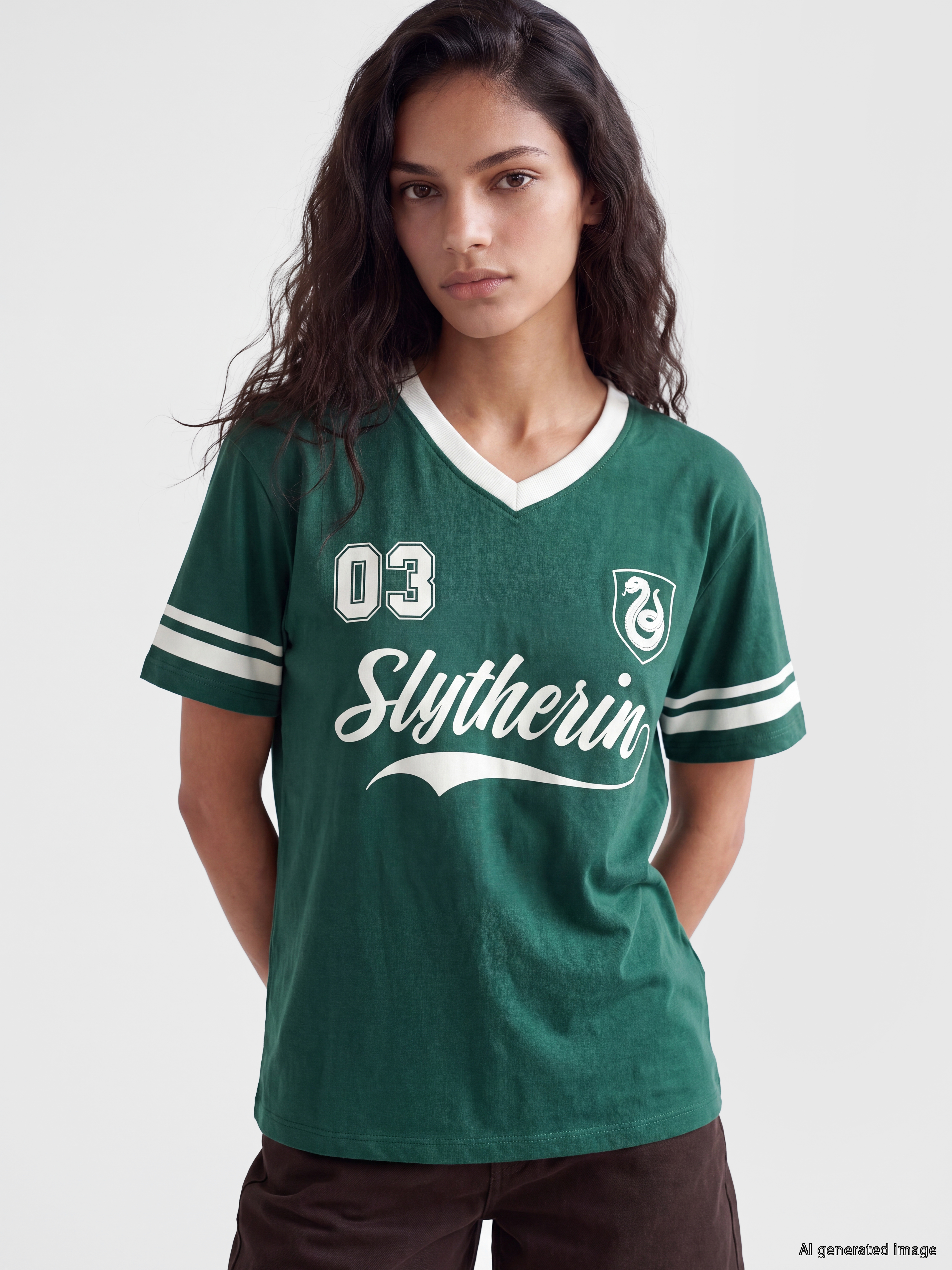 XSIDE Harry Potter Baskılı Oversize Kadın Tişört görsel 2