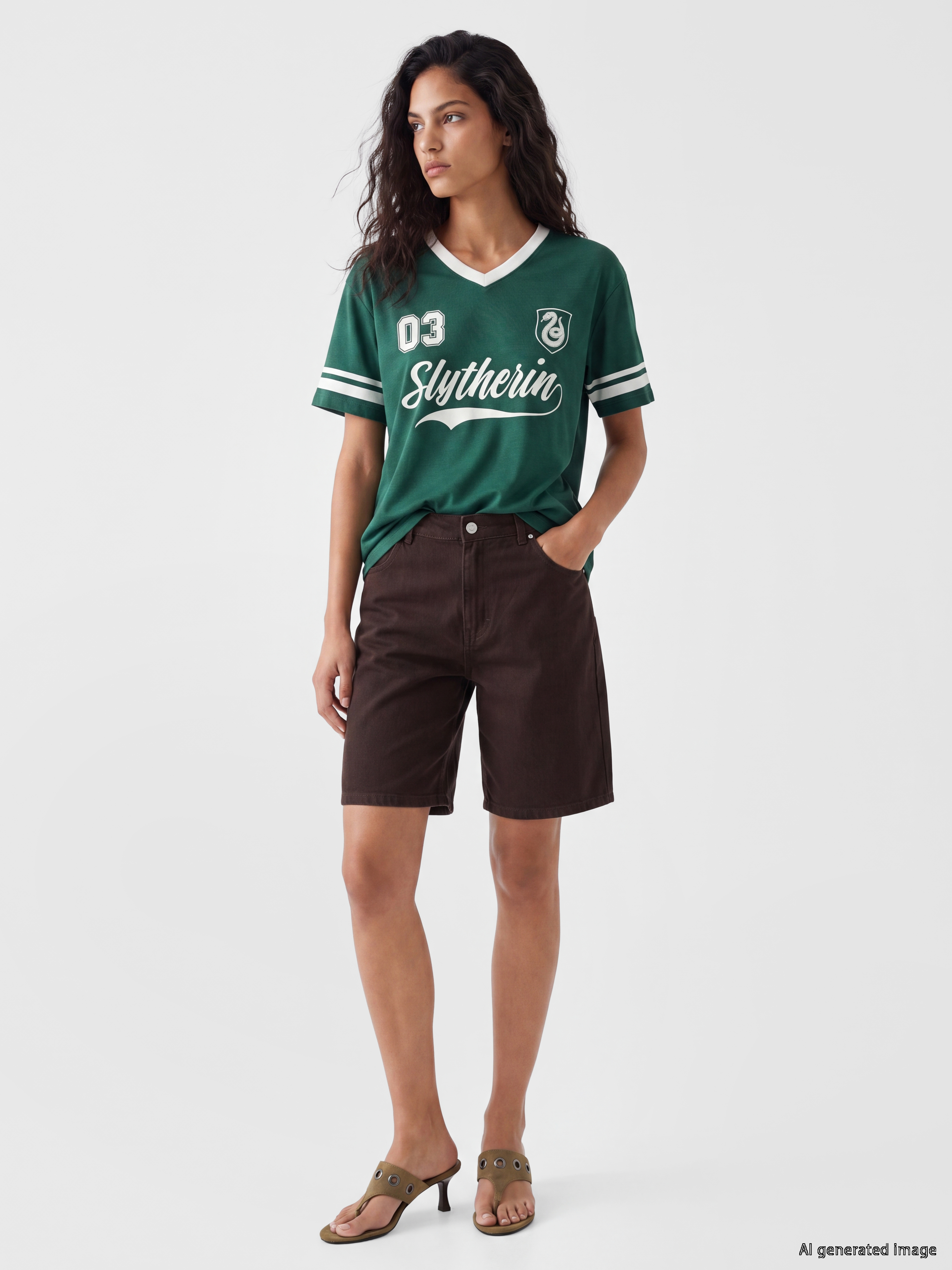 XSIDE Harry Potter Baskılı Oversize Kadın Tişört görsel 3