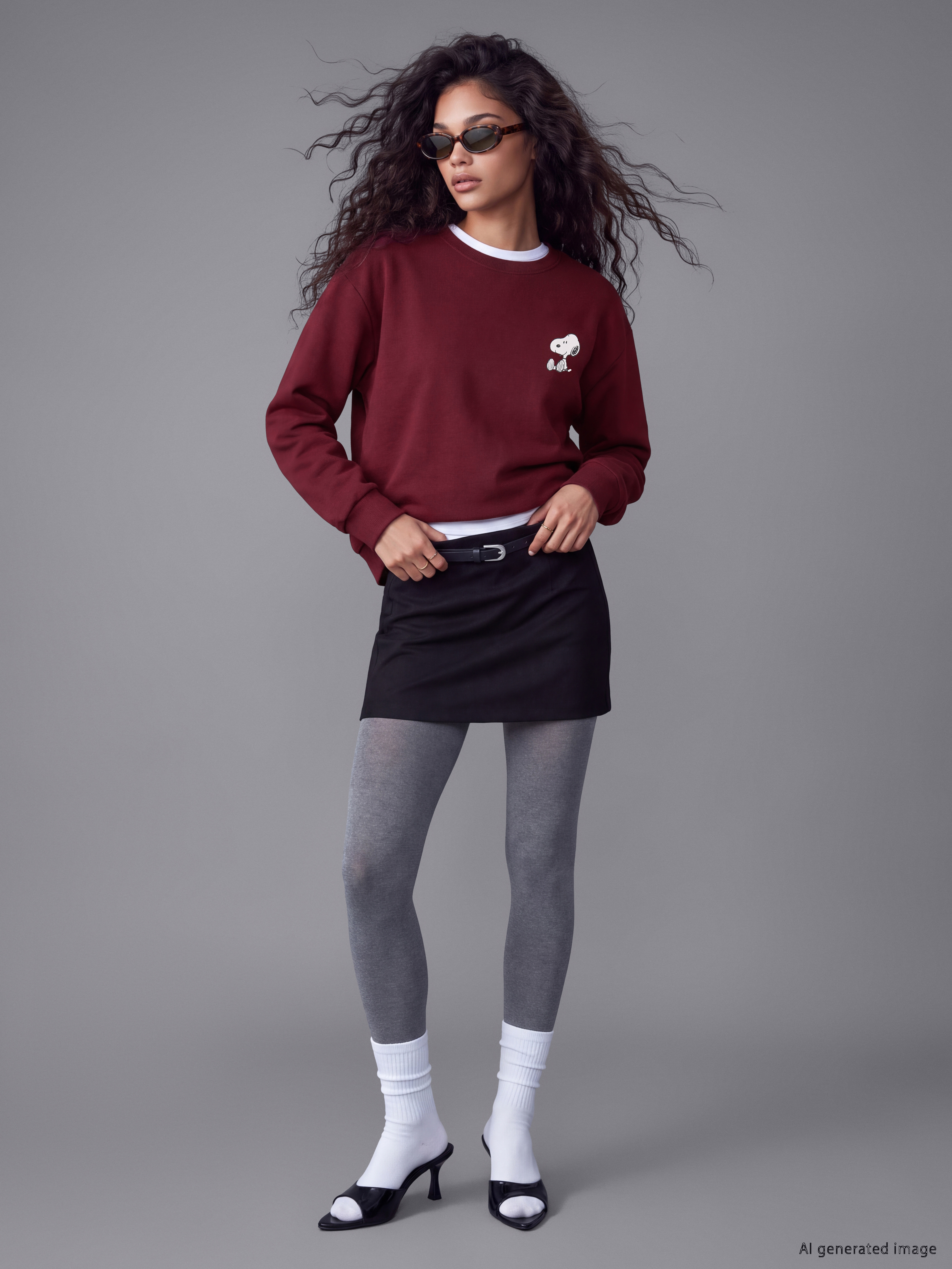 XSIDE Snoopy Baskılı Oversize Kadın Sweatshirt