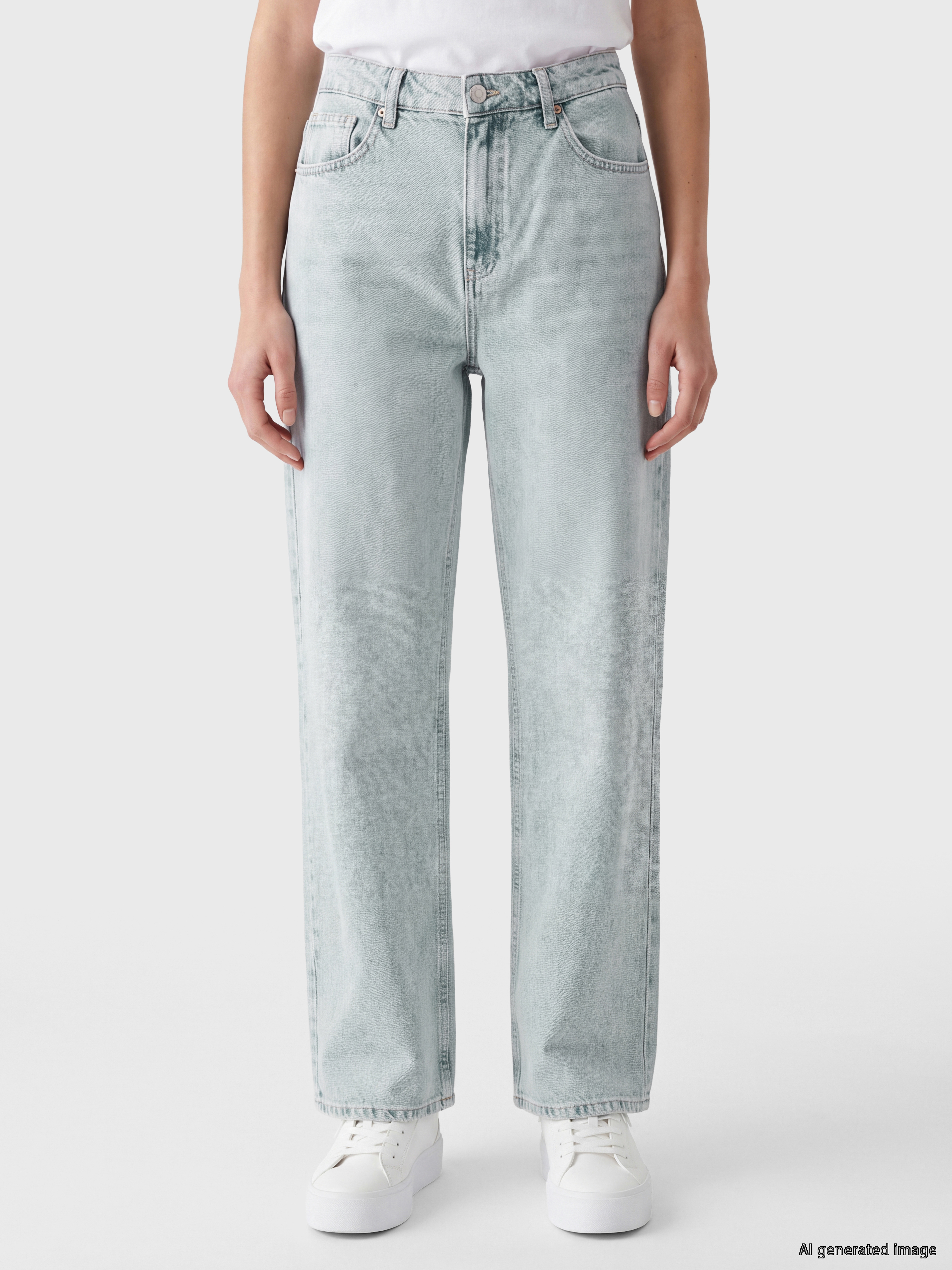 XSIDE Yüksek Bel Wideleg Kadın Jean Pantolon görsel 3